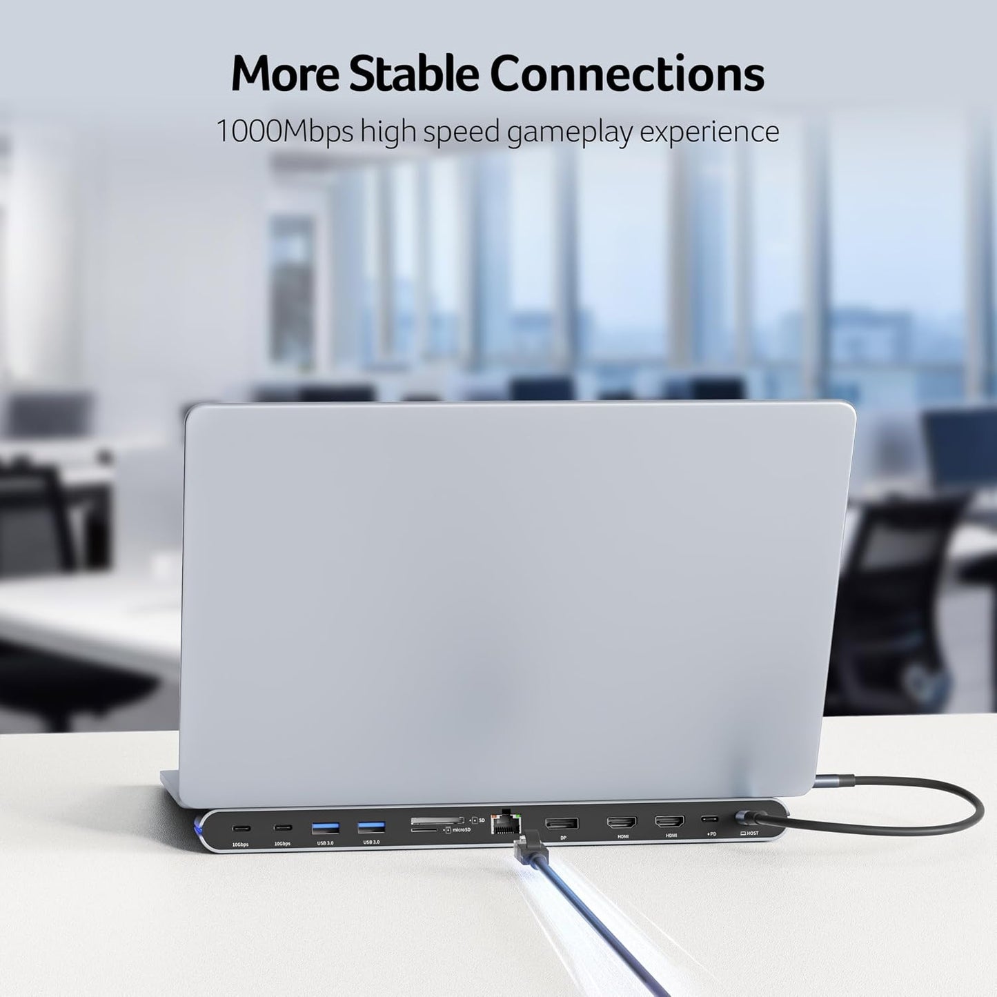 Acer Docking Station 3 Monitors, 11-in-1 Laptop Docking Station Stand with DP 8K + Dual HDMI 4K@60Hz, Ethernet, 10Gbps Data, 100W PD, SD/TF, USB C Dock with Detachable Cable for Acer/Dell/Mac/HP