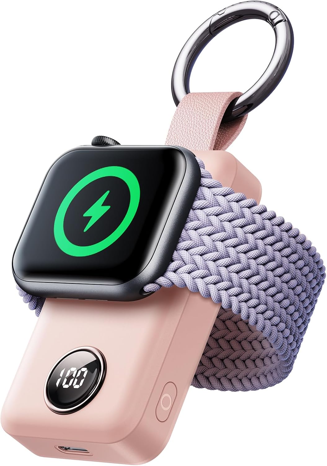JOYROOM Portable 2000mAh Wireless Charger Compatible for Apple Watch Series 11/10/9/8/7/6/5/4/3/2/1/SE/UItra 3/UItra 2/Ultra, Compact Magnetic iWatch Charger Keychain Style Travel Essentials (Black)
