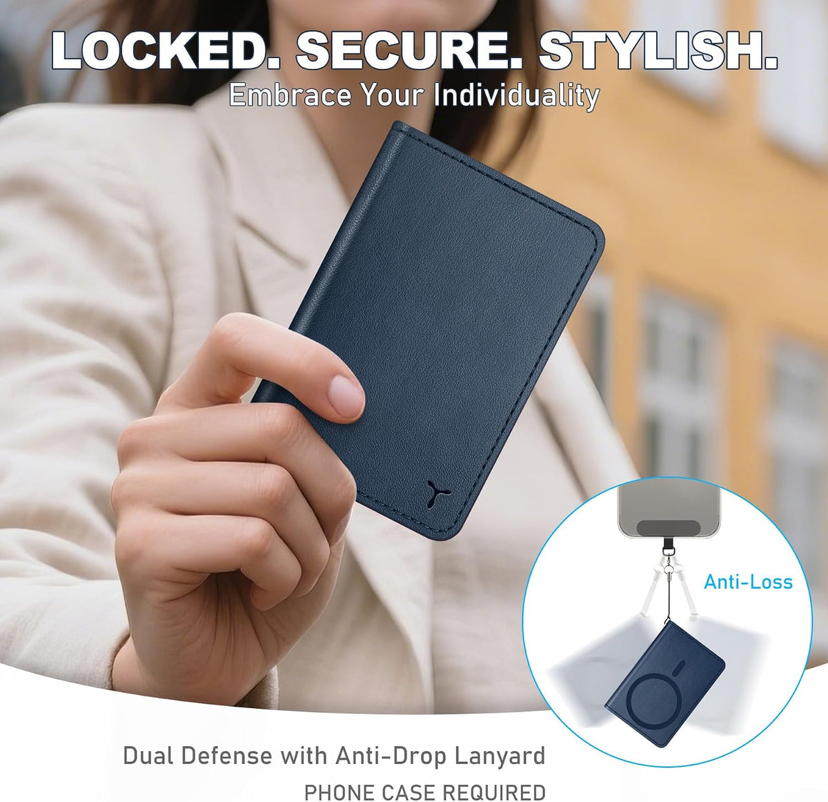 TUCCH for Magsafe Card Holder with Clear ID Window, Fit 6 Cards, Dark Blue | Magnetic Phone Wallet, for iPhone 17/17e/16/15/14/13/12 Pro/Pro Max/Plus, RFID Blocking, PU Leather