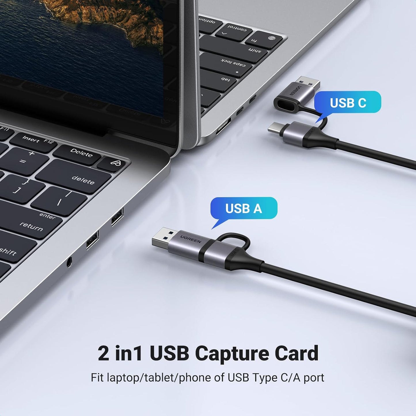 UGREEN 4K@30Hz Loop Out HDMI Capture Card for 2K 30FPS 1080P 60FPS USB 3.0 | 2K@30Hz Record for Video Capture Card for Streaming Gaming with Low Latency Compatible with Switch 2 PS5 Xbox PC Mac