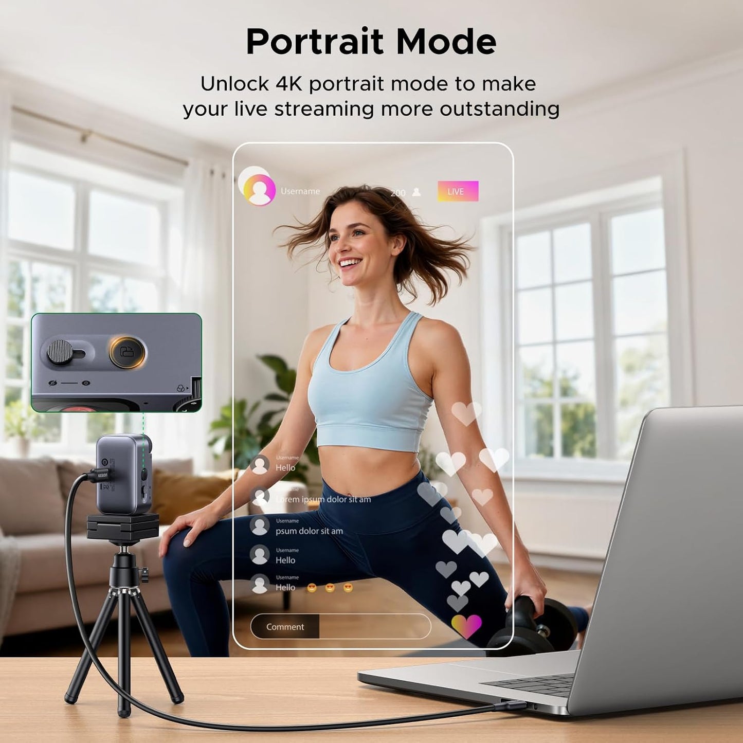 UGREEN FineCam Pro 4K Webcam with 1/2" Sensor for PC/Mac | AI Noise-Canceling Mic, Gesture Control, Face AE, PDAF, for Streaming, Conference, OBS Zoom, Switch 2, Privacy Cover & Tripod