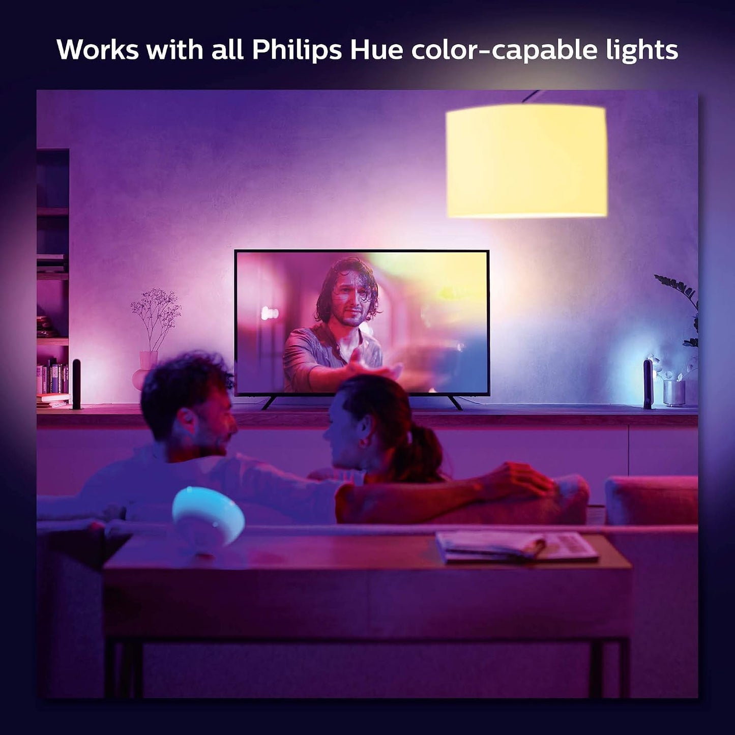 Philips Hue Play Gradient 65" Smart TV Light Strip, Flowing Color-Changing LED Strip Lights, Multicolor TV Backlight Sync with Music and Gaming, Requires Bridge & Sync Box, Control with App and Voice