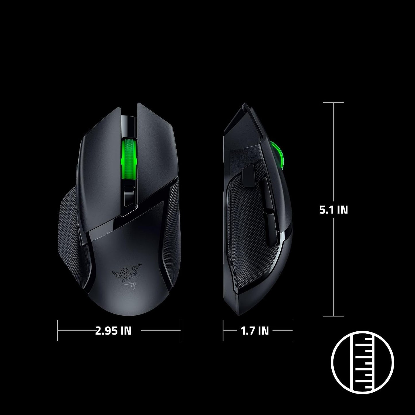 Razer Basilisk V3 X HyperSpeed Customizable Wireless Gaming Mouse, Black | Mechanical Switches Gen-2, 5G Advanced 18K Optical Sensor, Chroma RGB, 9 Programmable Controls, 285 Hr Battery