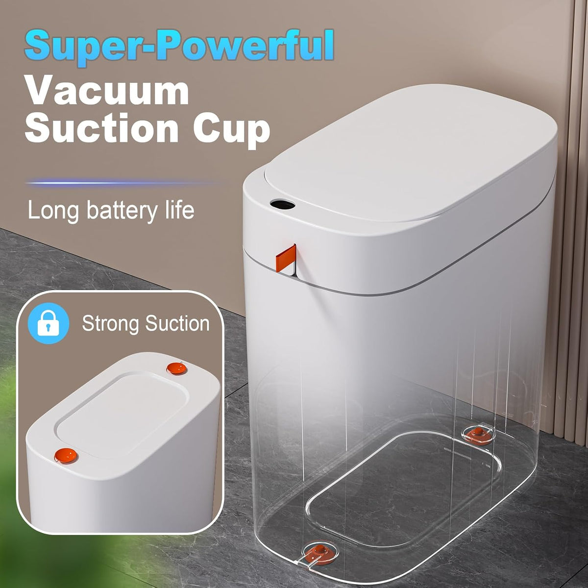 MOPUP Bathroom Trash Can,Includes 180 Drawstring Trash Bags.