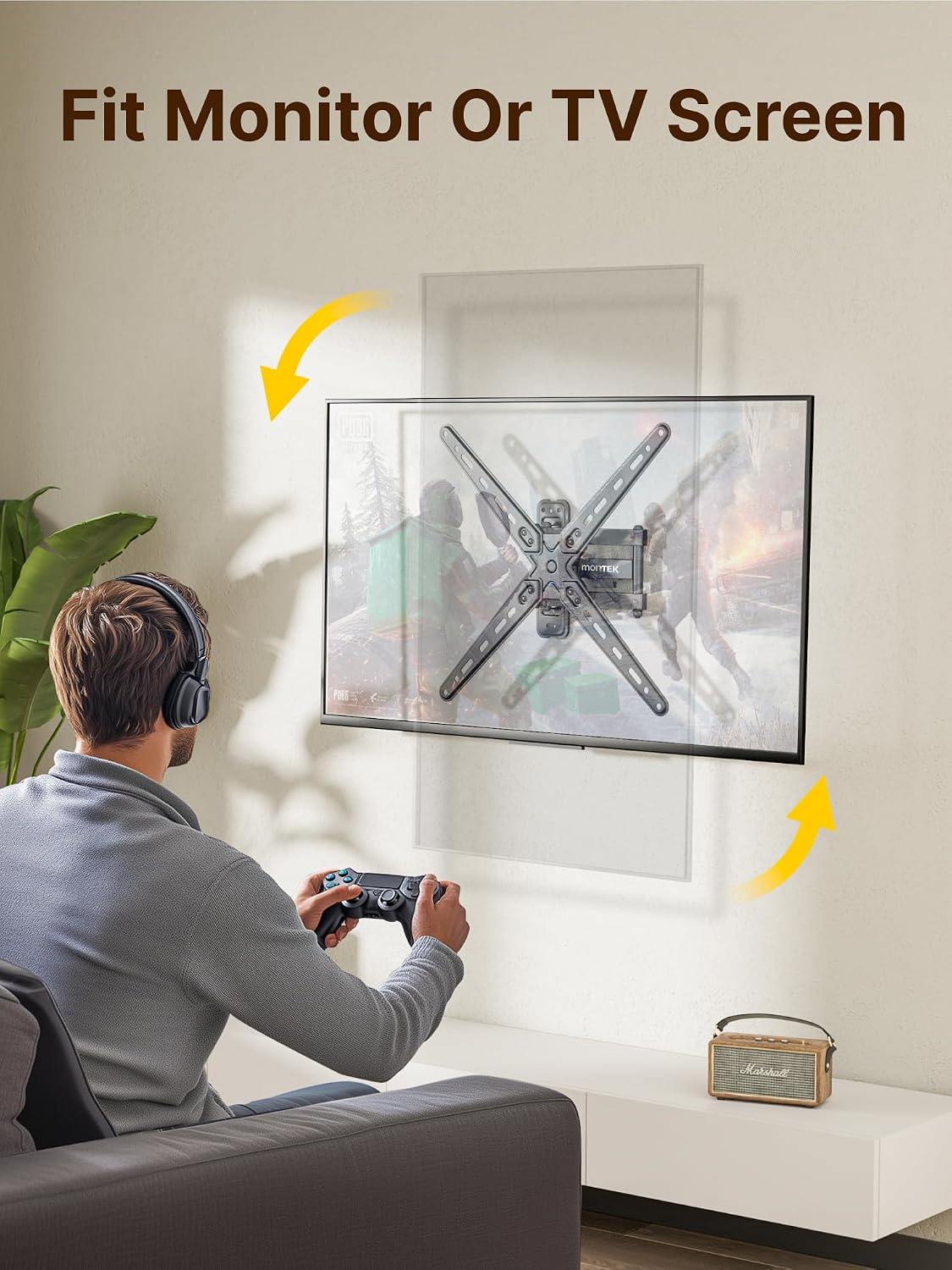 monTEK Full Motion TV Wall Mount for 13-55 Inch TVs up to 55 lb