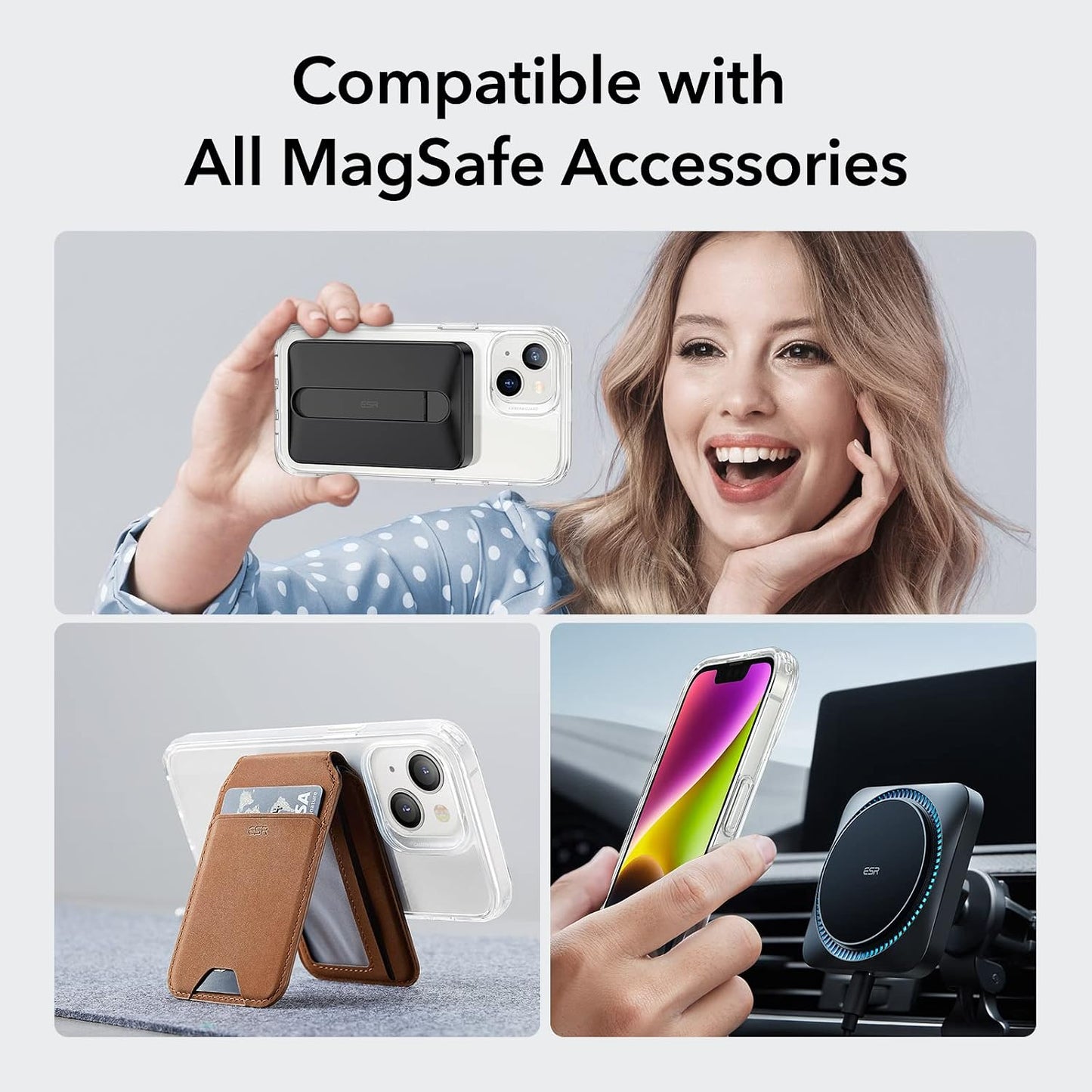 ESR for iPhone 14/13 Case for MagSafe, Anti-Yellowing, Clear | Ultra Slim, 3X Military-Grade Drop Protection, Magnetic Phone Case, Impact Absorbing, Resists Scratches