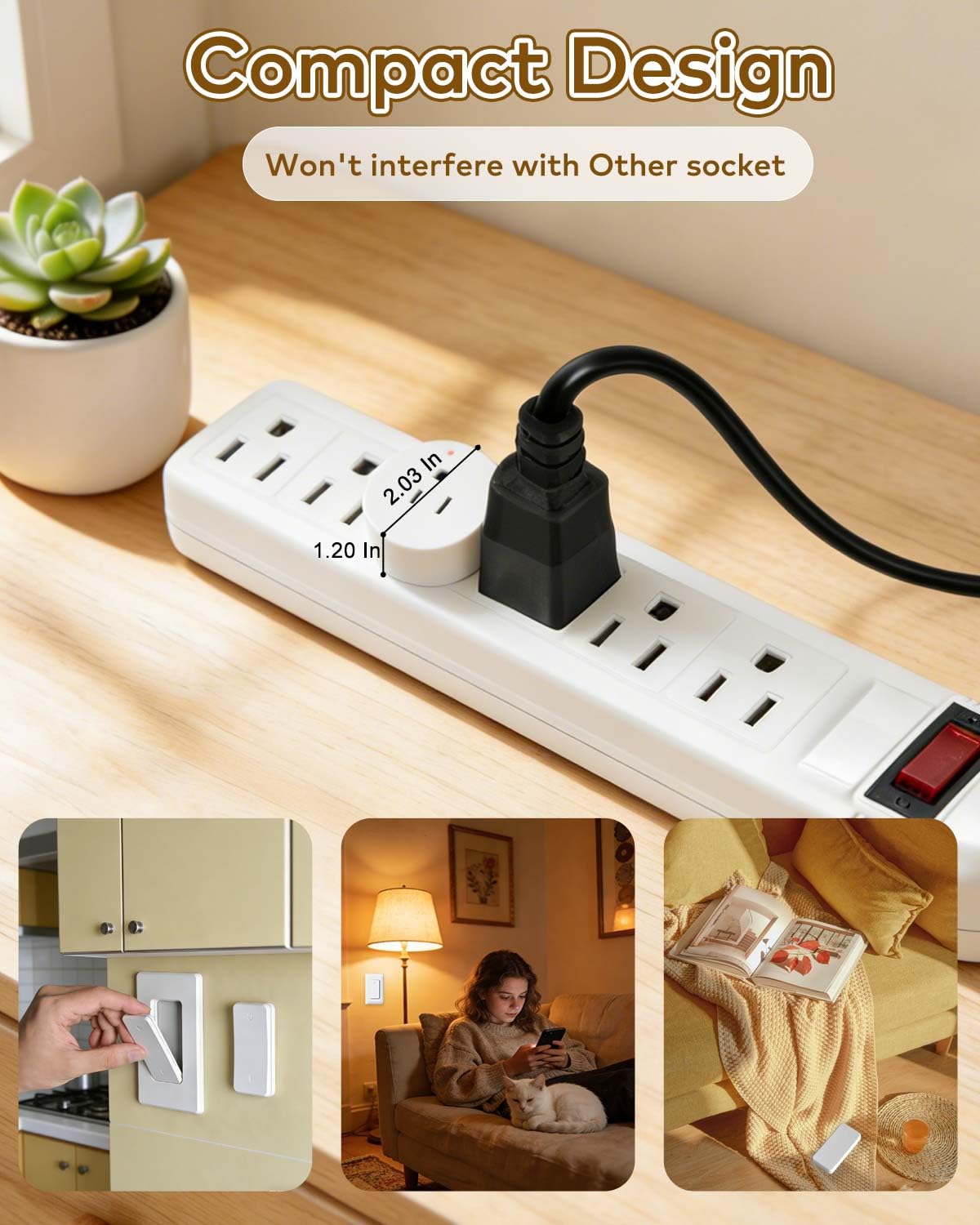 NineLeaf WiFi Smart Plug Remote,Wireless Remote Outlet with Decor Switch