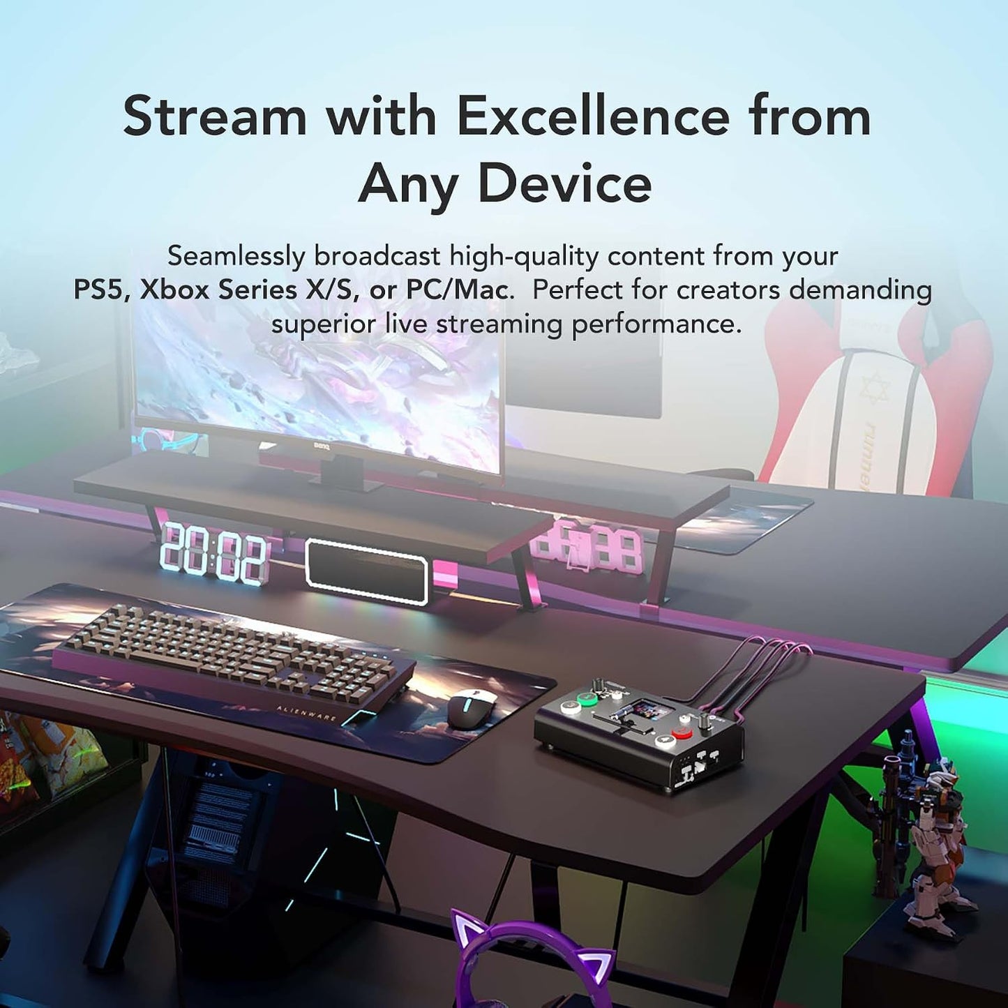 Video Capture Card for Streaming, PCIe/Internal Capture Card Alternative, 4 HDMI to USB, Stream & Record in 1080P, Capturadora de Video for PS5/4 Pro, Xbox Series to OBS, Twitch, Zoom, YouTube