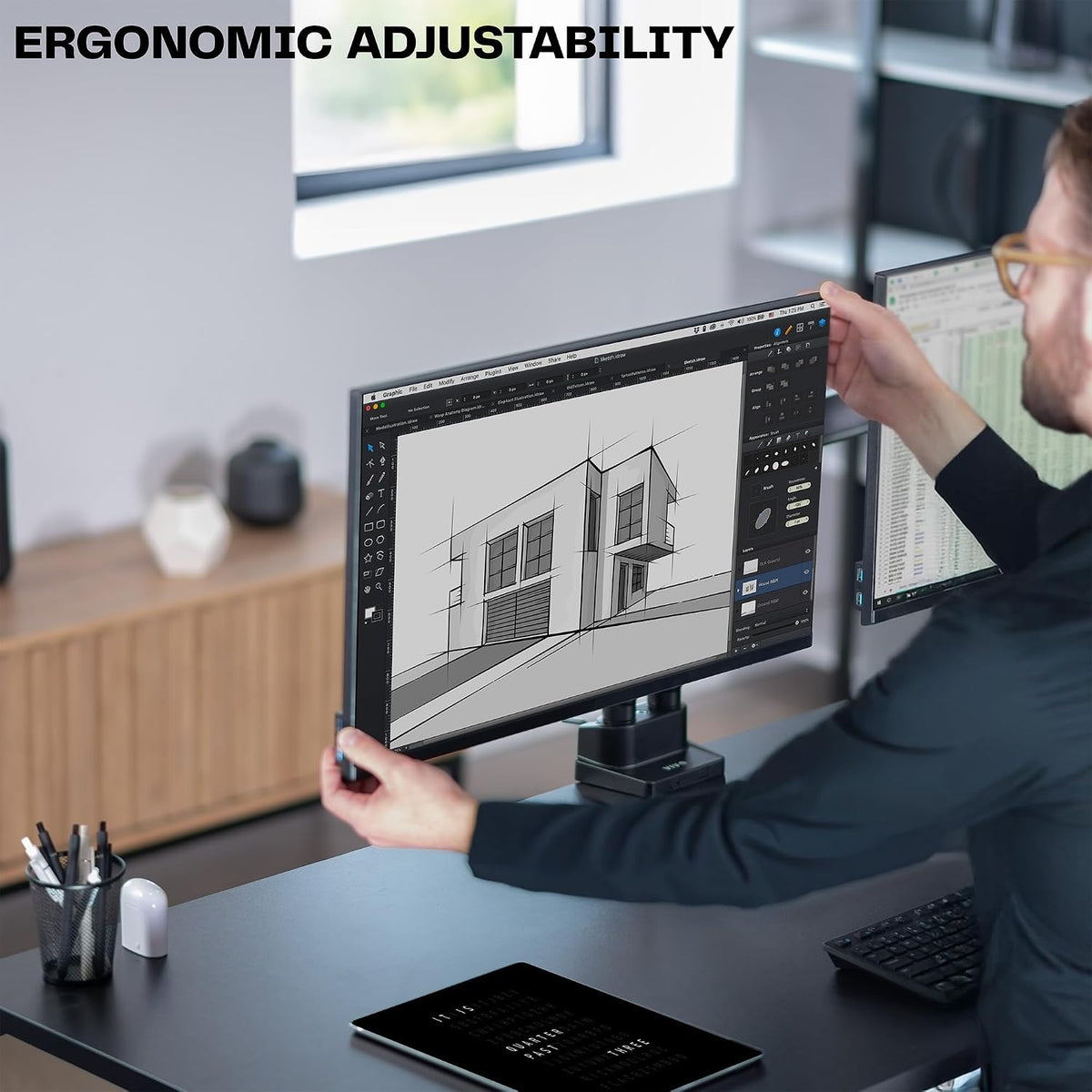 VIVO Premium Aluminum Full Motion Dual Monitor Desk Mount Stand with Lift Engine Arm, Fits Ultrawide Screens up to 35 inches, STAND-V102BB
