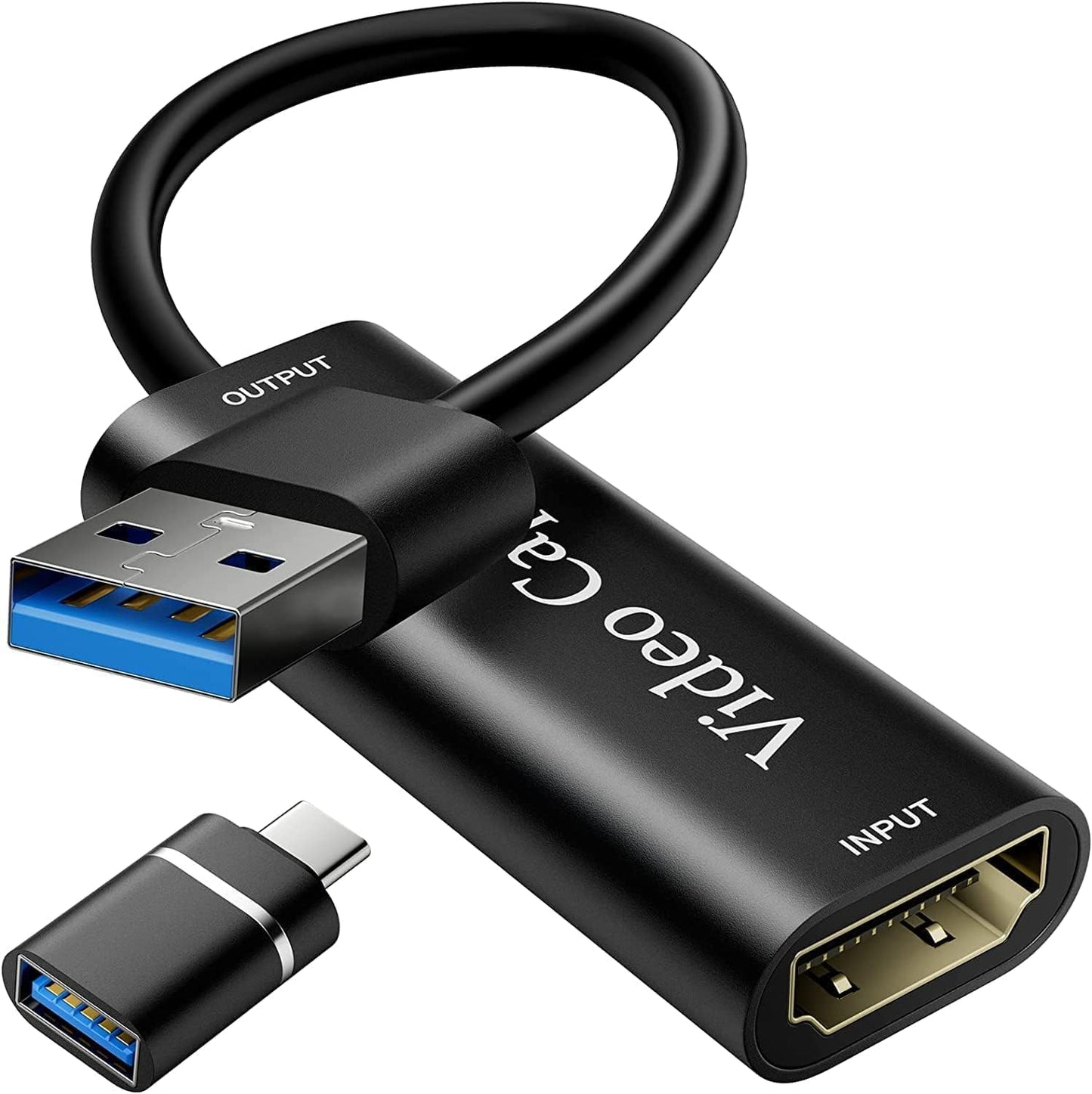 Video Capture Card, 4K USB3.0 HDMI to USB C, 1080P60FPS HDMI Capture Card for Streaming, Gaming, Video Recording Compatible with Switch, Xbox, PS4, OBS, Windows, Mac OS, Zoom(Silver)
