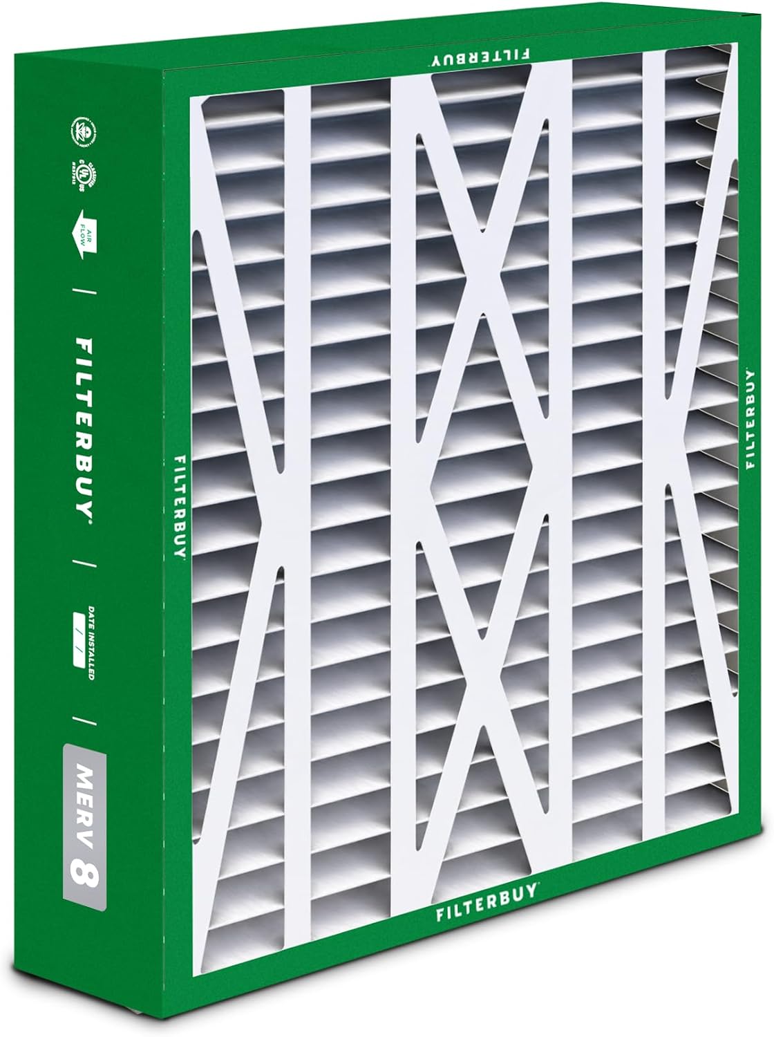 Filterbuy 20x23x5 Air Filter MERV 8 Dust & Allergy Defense (3-Pack)