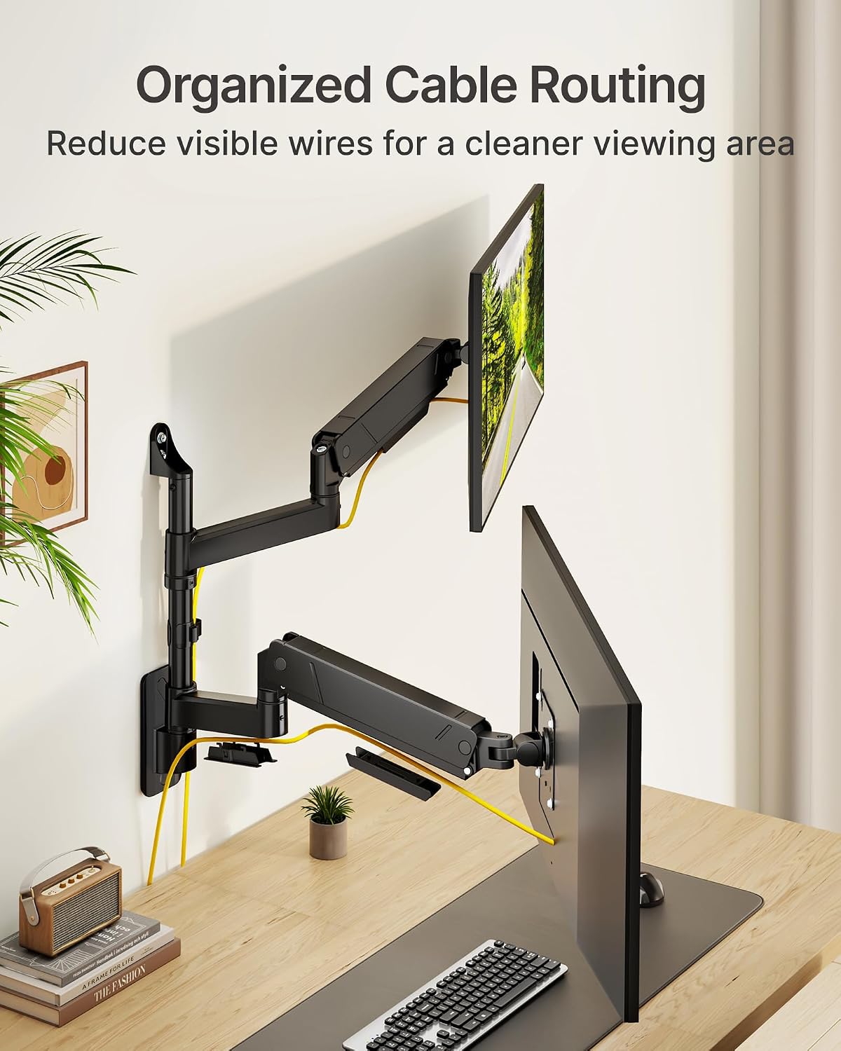 monTEK Vertical Dual Monitor Wall Mount for 17-35" Screens, 35.2 Lbs Each