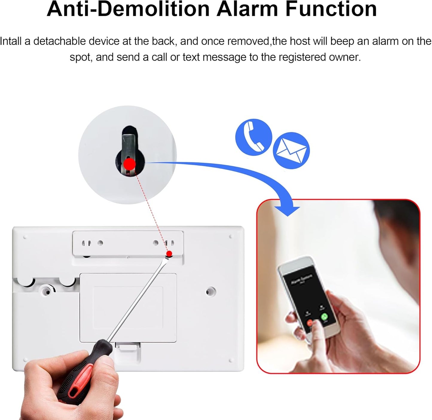 Wireless Home Alarm System, 13pcs GSM SMS 2G WiFi Full Burglar Alarm System, Siren Alarm with PIR, Door Window Sensor, Camera, Remote Control for Apartment, Garage, Office