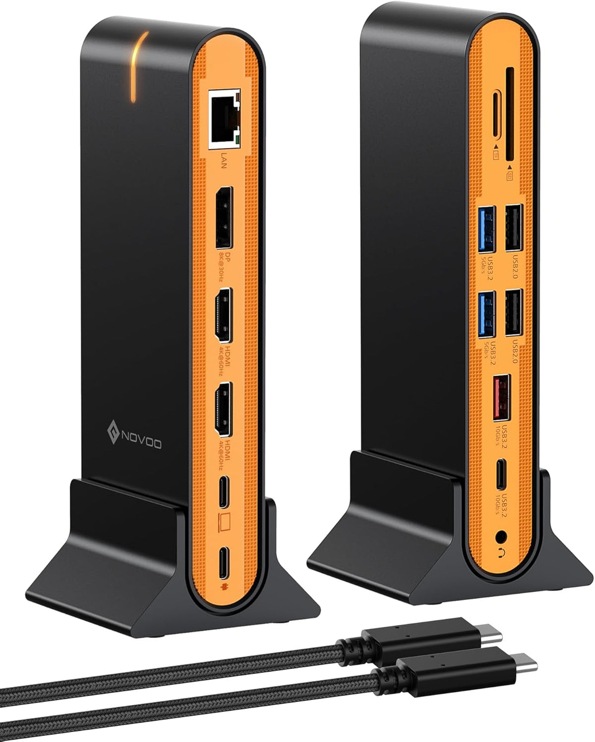 NOVOO 15 in 1 Laptop Docking Station Dual Monitor, 8K DP & Dual 4K HDMI