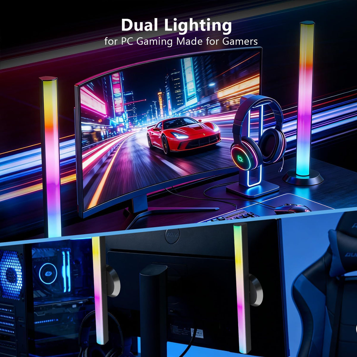 DAYBETTER Smart LED Light Bar,RGBICWW WiFi TV Light Bars for Room,Gaming