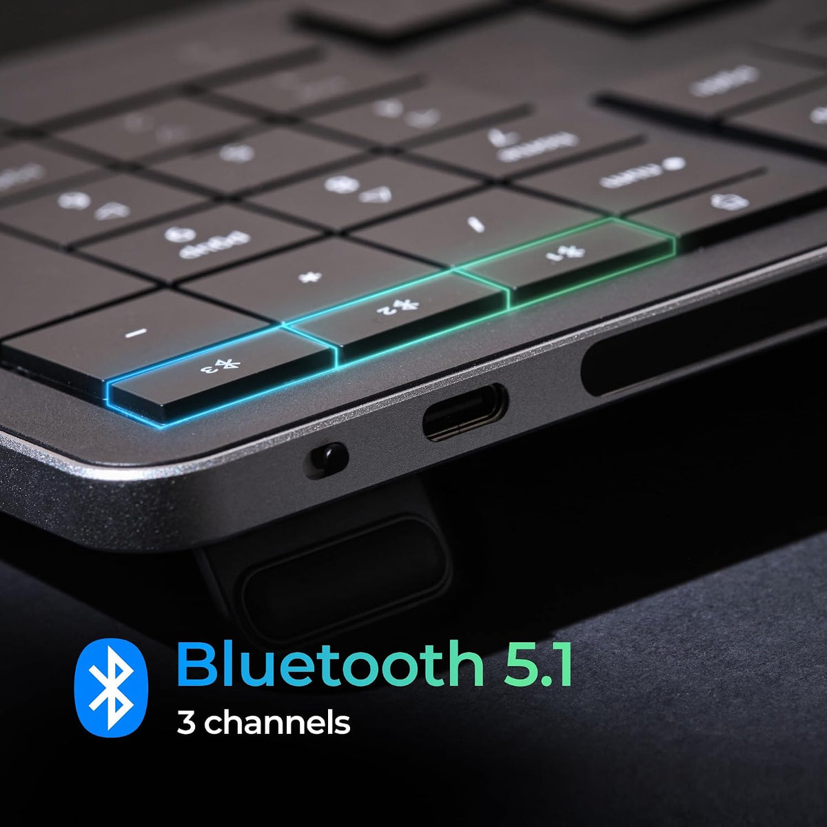 CLVX 1 Wireless Keyboard with Trackpad Full Size Bluetooth RGB