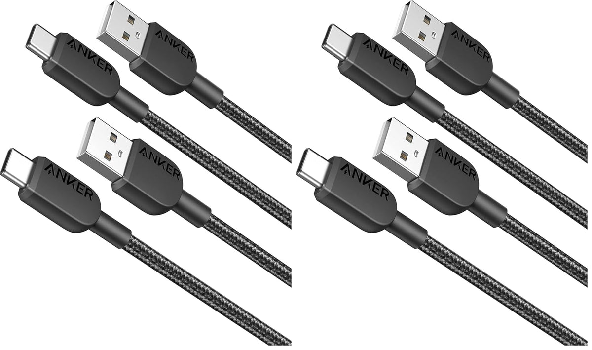 Anker USB A to USB C Cable, Charger Cord (2-Pack, 10 ft, Black) | For iPhone 17 Series, Samsung Galaxy Note10 / S10+ / S10, LG V30, and More