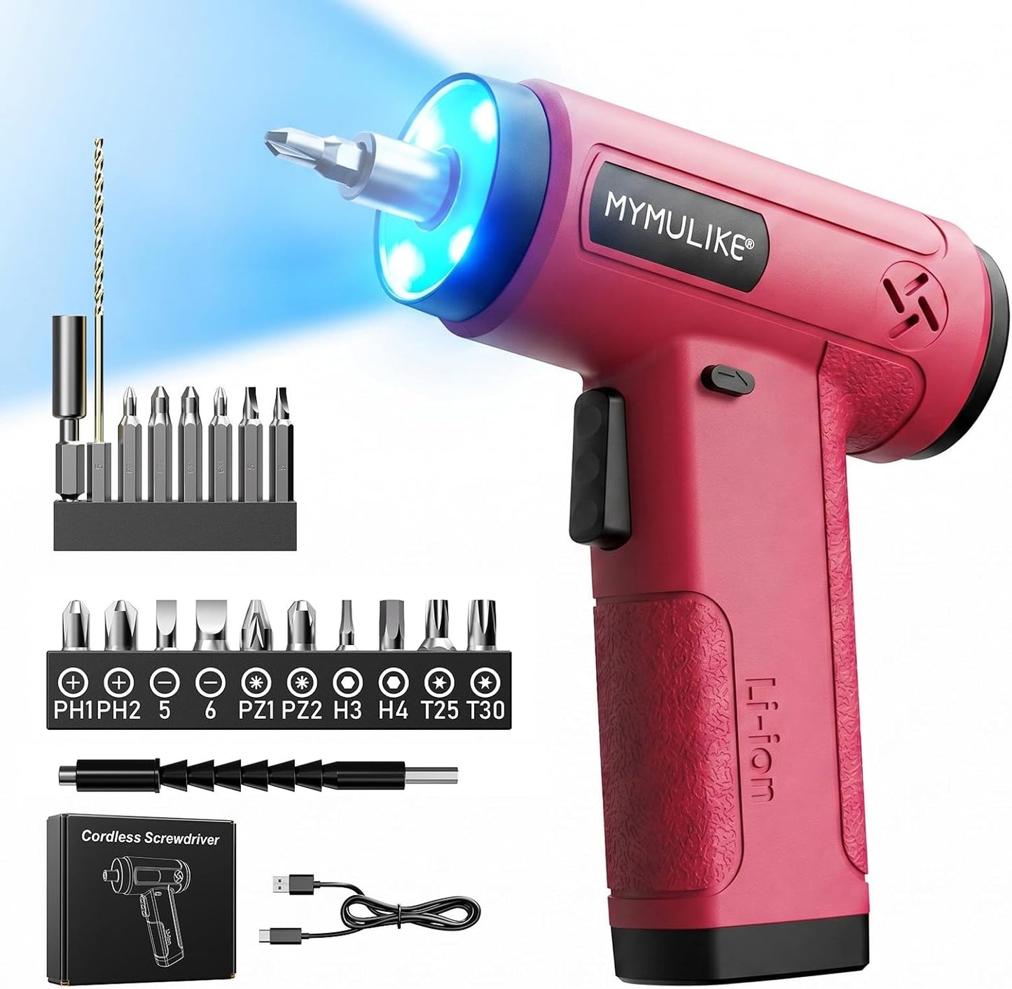 Cordless Electric Screwdriver, 3.6V usb Charging 2-3hours, Small Drills for Moving, Disassembling and Reassembling Cabinets and Beds not Suitable for Construction Sites and Concrete Drilling