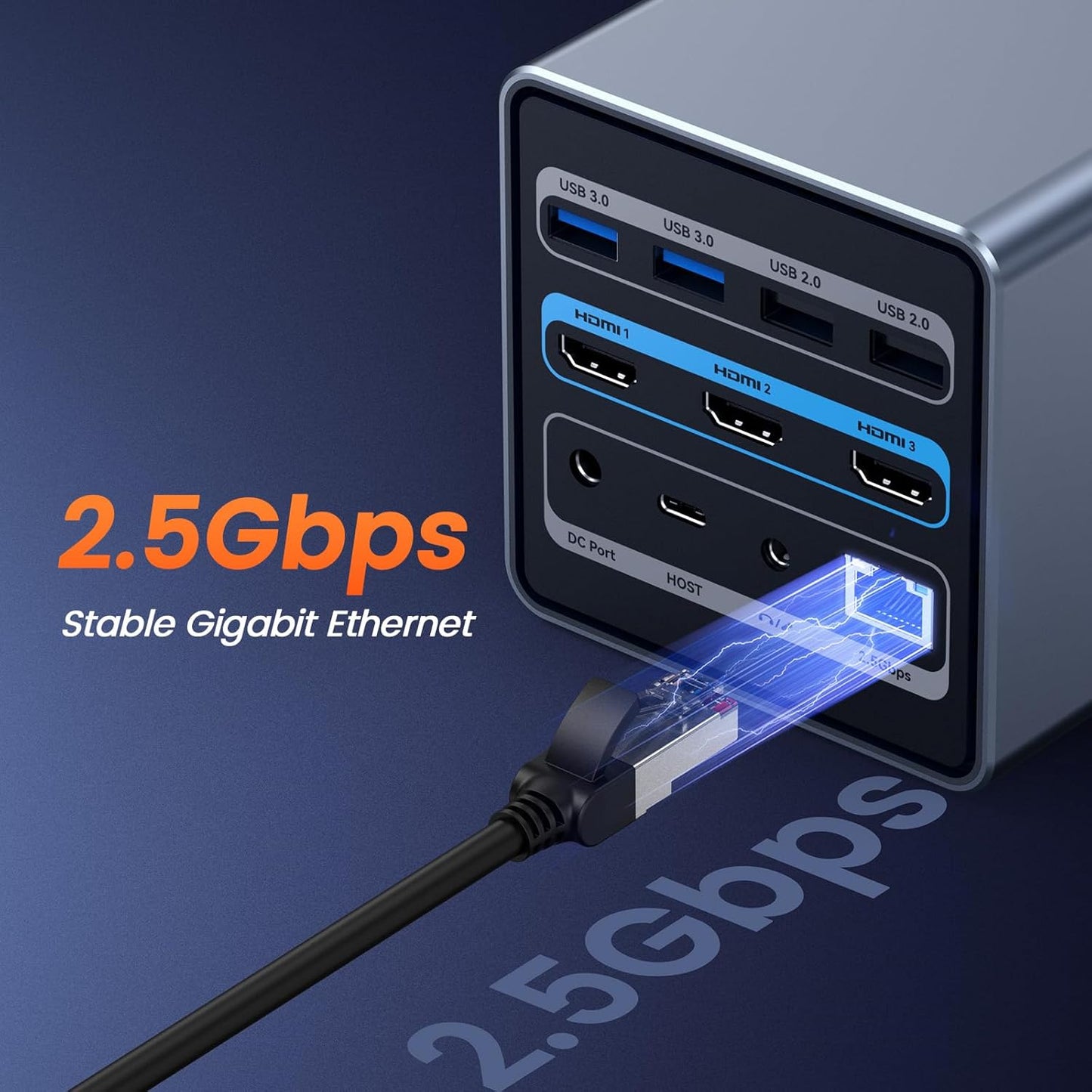 TobenONE 16-in-1 Laptop Docking Station Triple 4K Monitor,150W Power Supply | 30W Fast Charging, 7 USB, 3HDMI, 2.5G Ethernet, SD/MicroSD 4.0, USB-C Docking Station for Thunderbolt 5/4 Windows/Dell/Lenovo