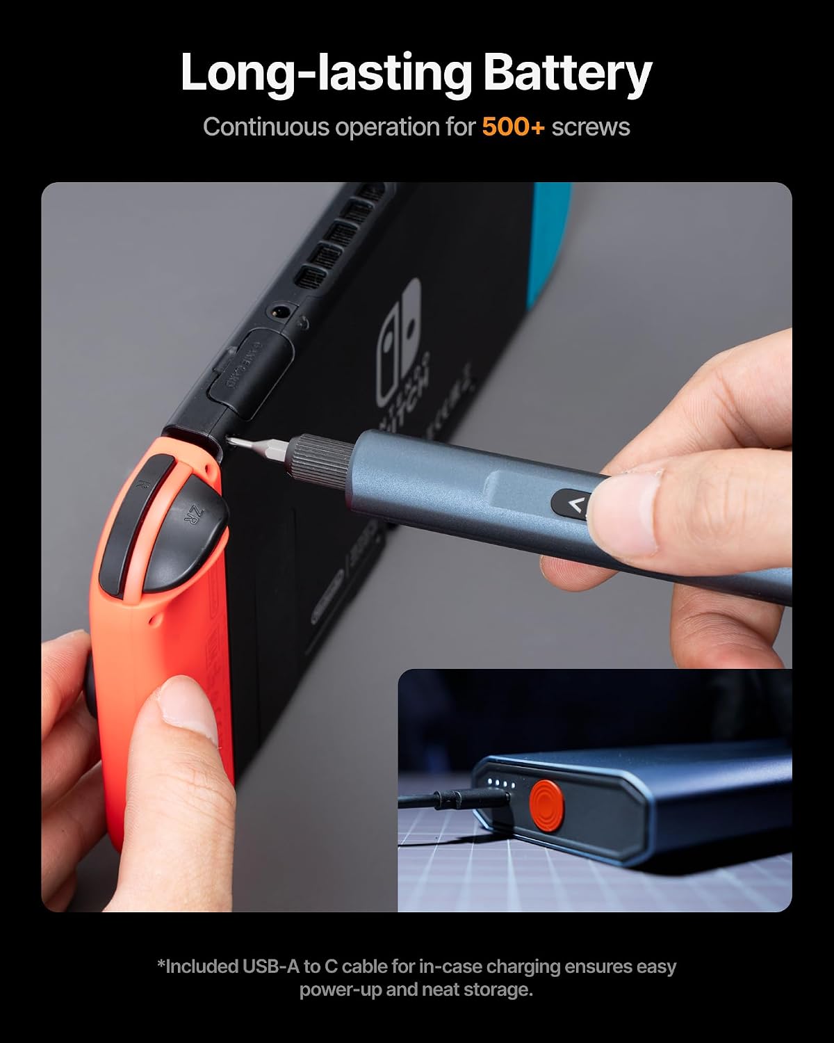 xTool Selected 52-in-1 Mini Electric Screwdriver and Drill, 48 Bits, 400RPM | 39 screw bits plus 9 drill bits, 5 torque levels 0.1-3 N.m, 400 RPM; drills and drives on PC, phone, laptop, drone
