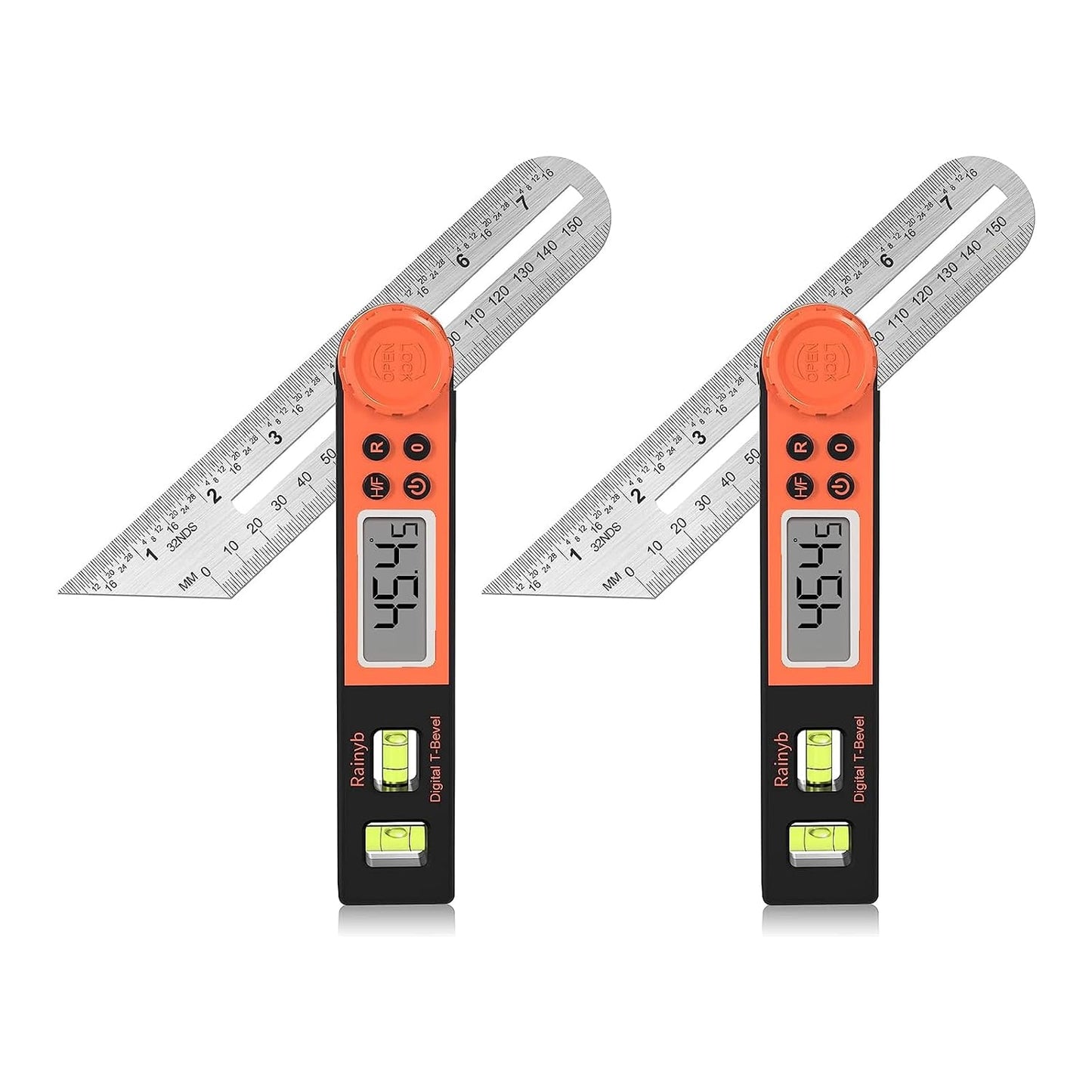 Digital Angle Finder & T Bevel Gauge, 0-360 Degree Digital Protractor Tool | 0-360° Angle Measuring Tool with LCD Display and Bubble Levels for Woodworking, Framing, Construction and DIY Projects