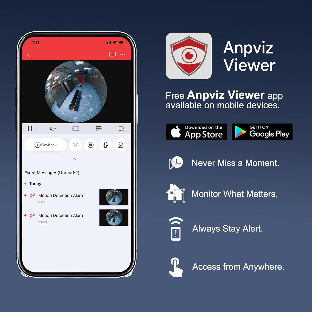 Anpviz 5MP Fisheye POE Camera, 360° Multiple Panoramic Views Wired Indoor