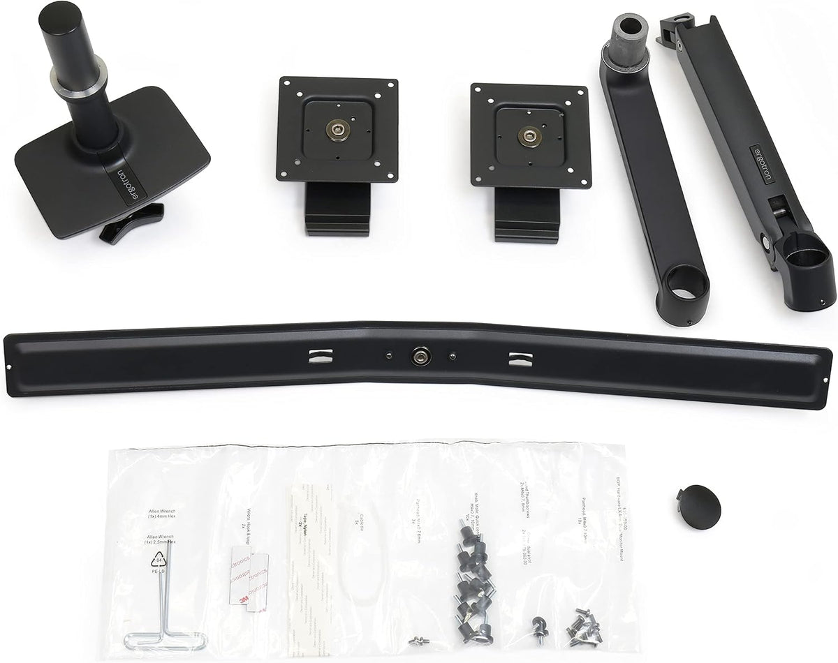 Ergotron – LX Dual Direct Monitor Arm, VESA Desk Mount – for 2 Monitors Up to 25 Inches, 2 to 11 lbs Each – Matte Black