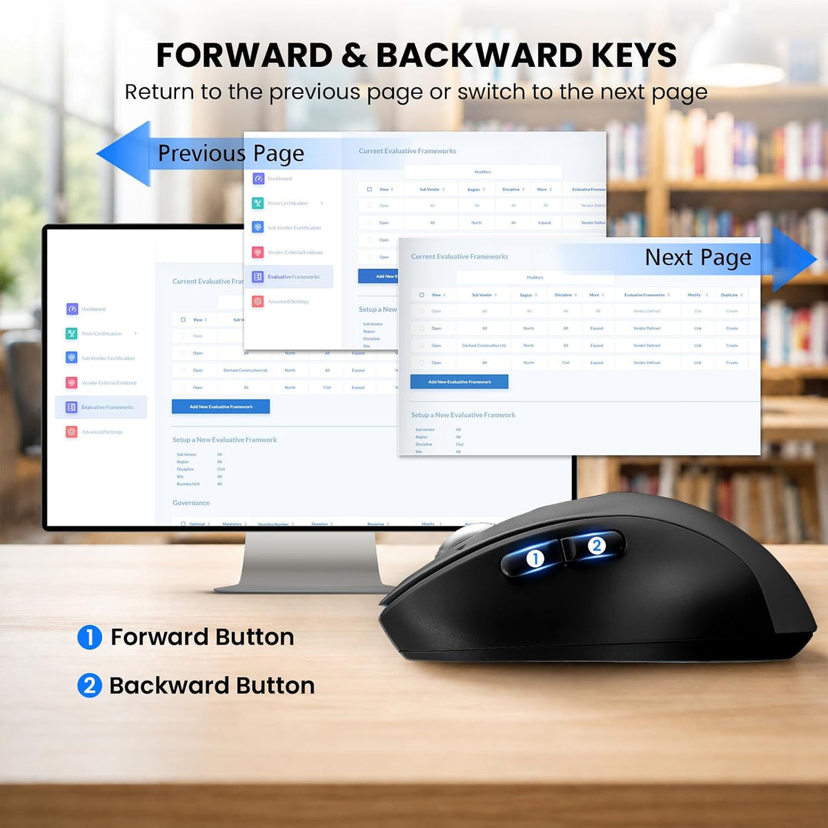 INFINMIND Wireless Bluetooth Mouse,USB+BT×2,Multi Device Ergo Computer Mouses,Metal 4-Way Super wheel,± 3K DPI,9 Buttons,Quiet,Rechargeable,USB Cordless Mice for Laptop,Tablet,Mac,iPad,PC,Phone (Grey)