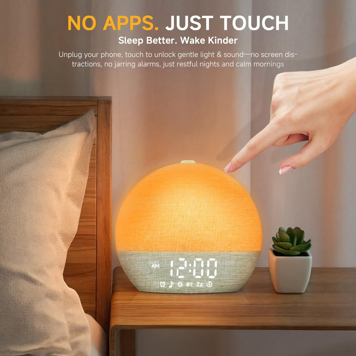 Geuuap Sunrise Alarm Clock White Noise Machine with Bluetooth Speaker,Green