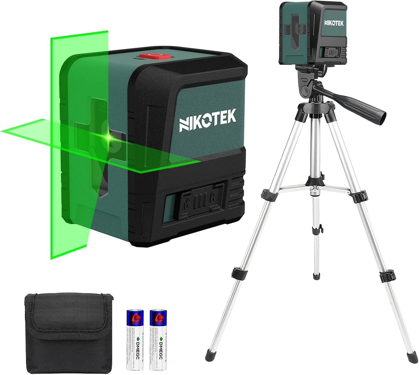 Laser Level, Self-leveling Green Line Laser With Horizontal and Vertical Lines for Construction and Picture Hanging, Battery Included (NK01G)