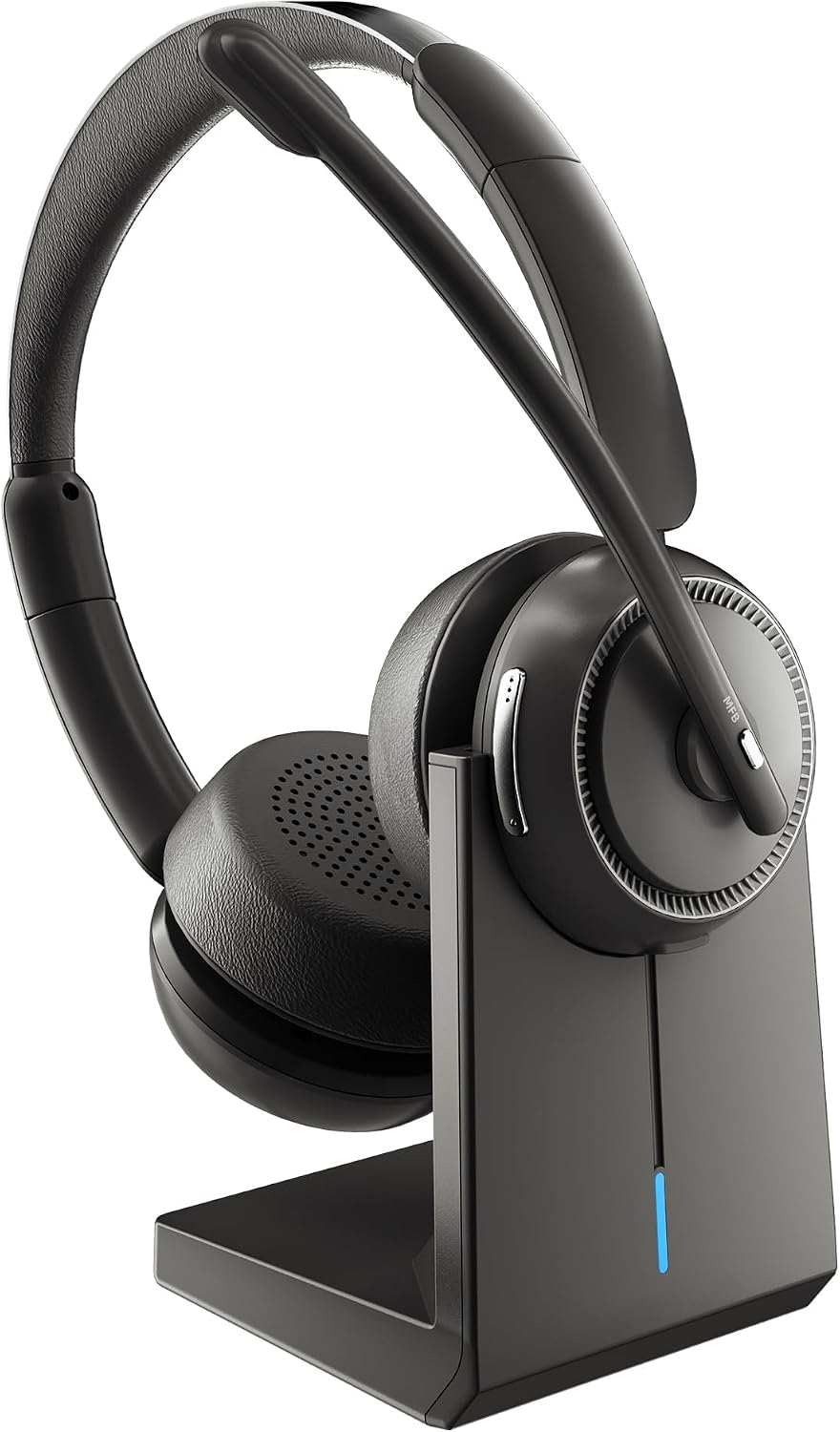 Upgrade ANC & ENC Wireless Headset with Mic for Work(Flip-to-Mute & Dongle)