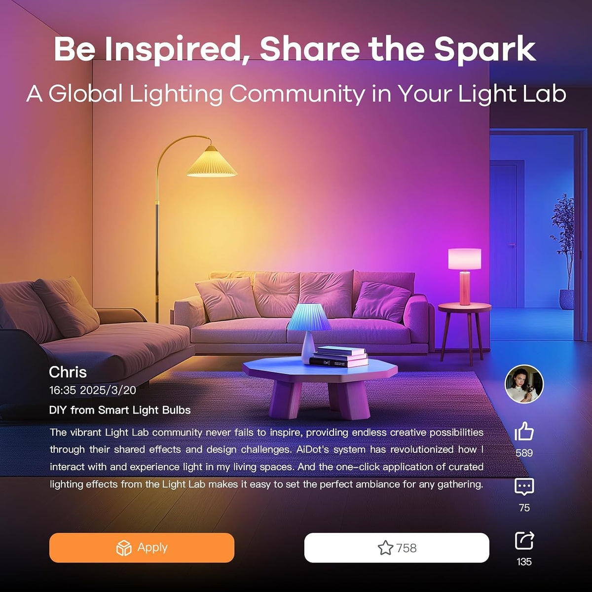 OREiN Matter Smart Light Bulbs A21, Works with Alexa/Apple Home/Google