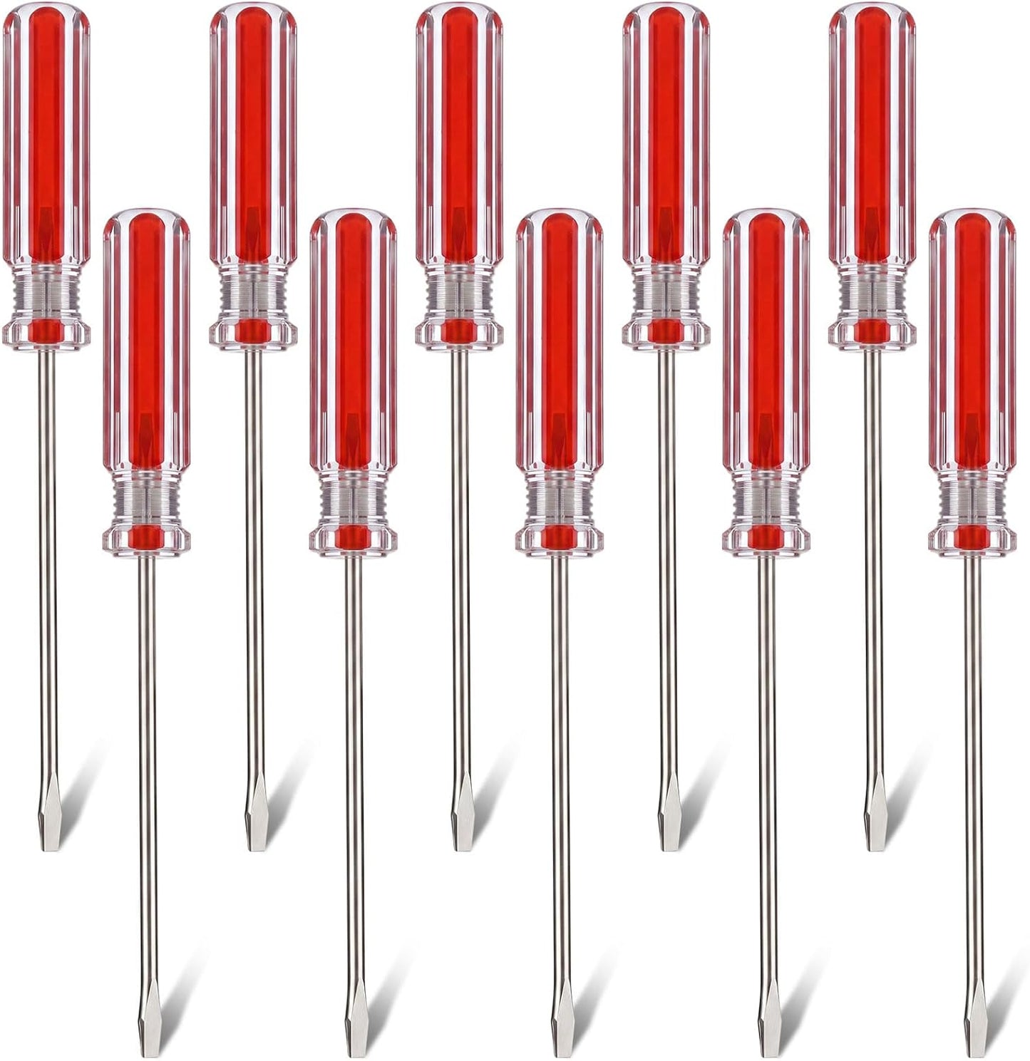 Lothee 100 Pack Mini Slotted Screwdriver 3.0mm Flat Head 5.12" (130 mm) Length Precision Flat Head Screw Driver with Non-slip Handle for Small Appliances Repair (Green)