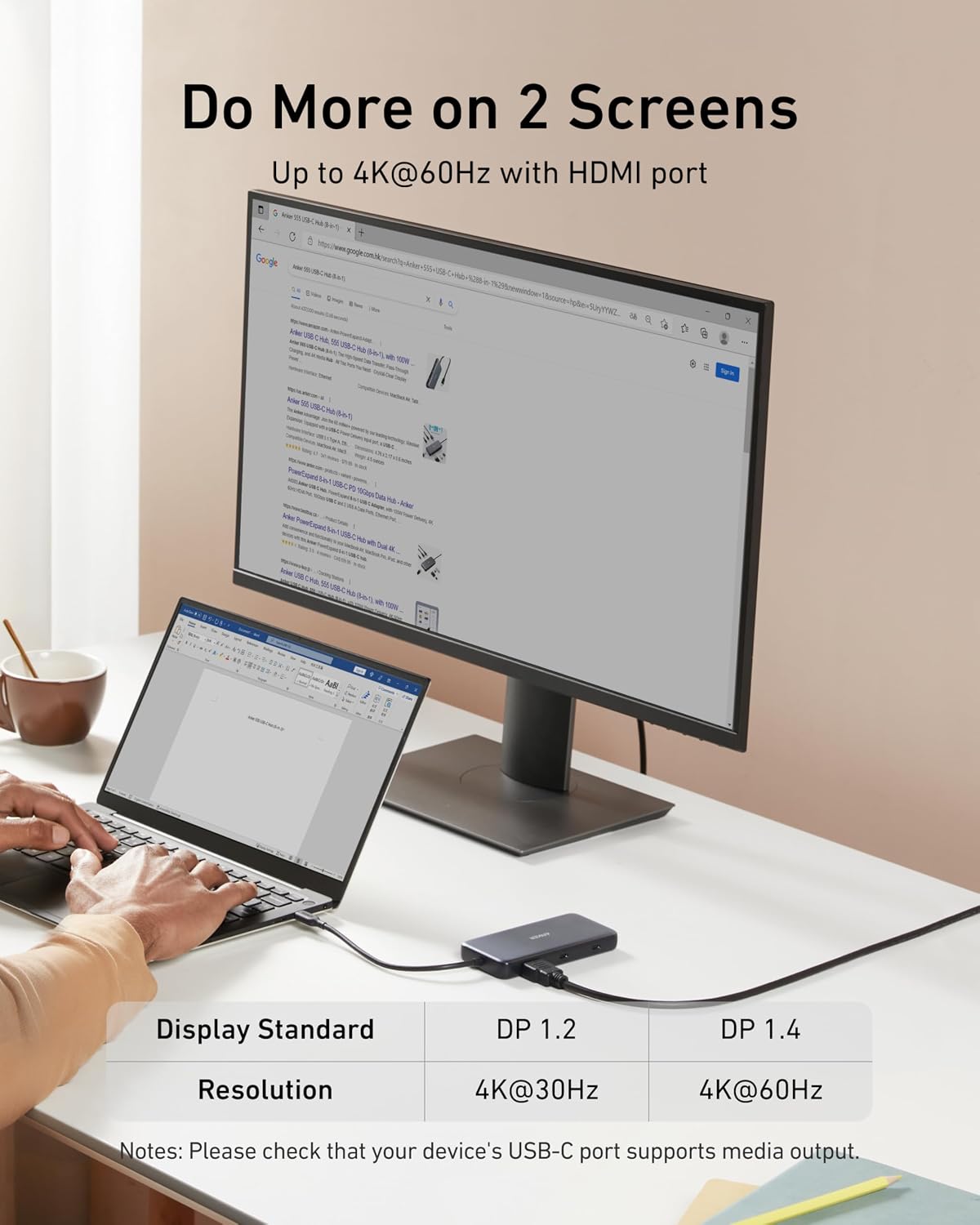 Anker USB-C Hub, 8-in-1 Multiport Ethernet Adapter with 4K@60Hz HDMI Port | 85W Max PD, 10Gbps USB-C & 2 USB-A Data Ports, microSD/SD Card Reader, for USB C Laptops, MacBook Pro, XPS, iPad and More