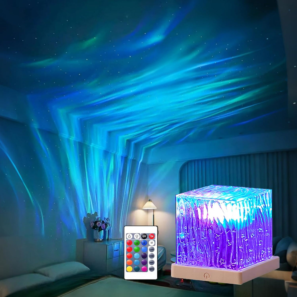 Ocean Wave Projector Light, Water Ripple Mood Lighting Ambient Room Decor