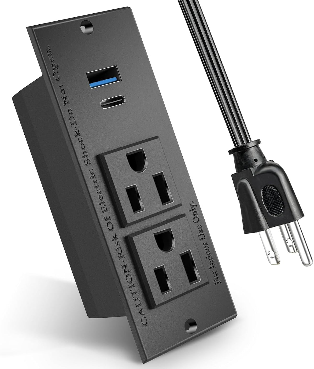 Conference Recessed Power Strip Socket with USB Ports,Table Power Strip,Desktop Charging Station with 2-Outlets and 2 USB Ports