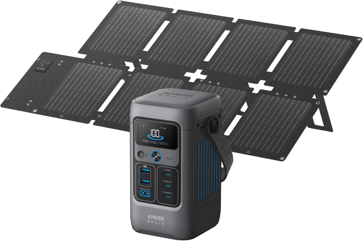 Anker SOLIX C200 DC Power Bank Station, 192Wh Portable Power Station, LiFePO4 Battery, 200W Solar Generator, for Outdoor Camping, Traveling, and Emergencies (No Wall Charger Included)