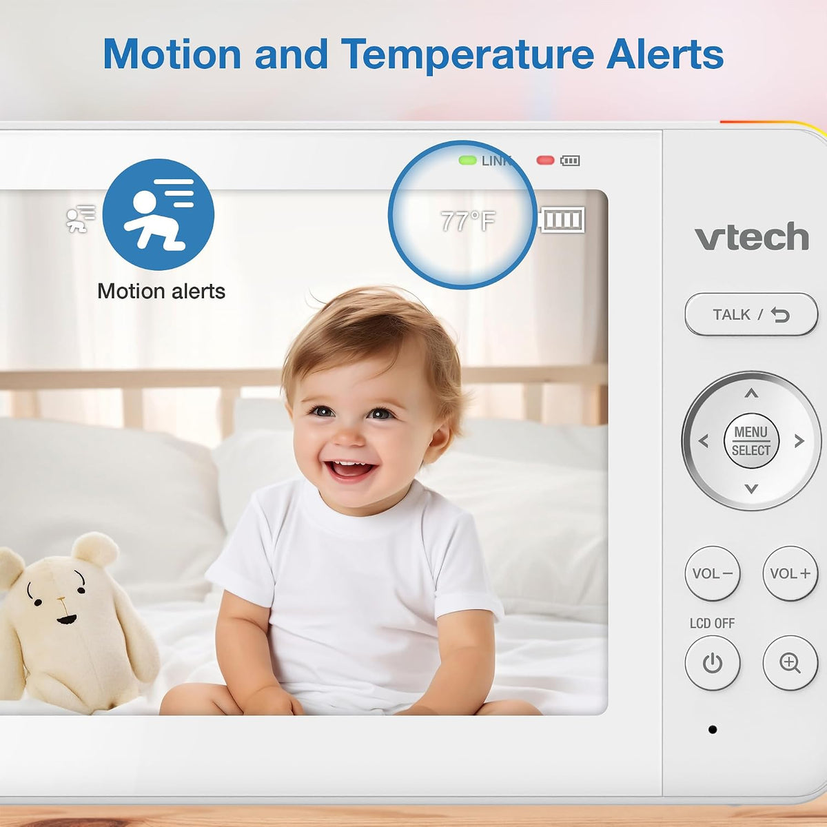 VTech Baby Monitor No WiFi, 2 Cameras, 7" IPS Split Screen, 5000mAh 12Hr Battery, 360° PTZ, 4X Zoom, Night Vision | Advanced HQ Max Twin