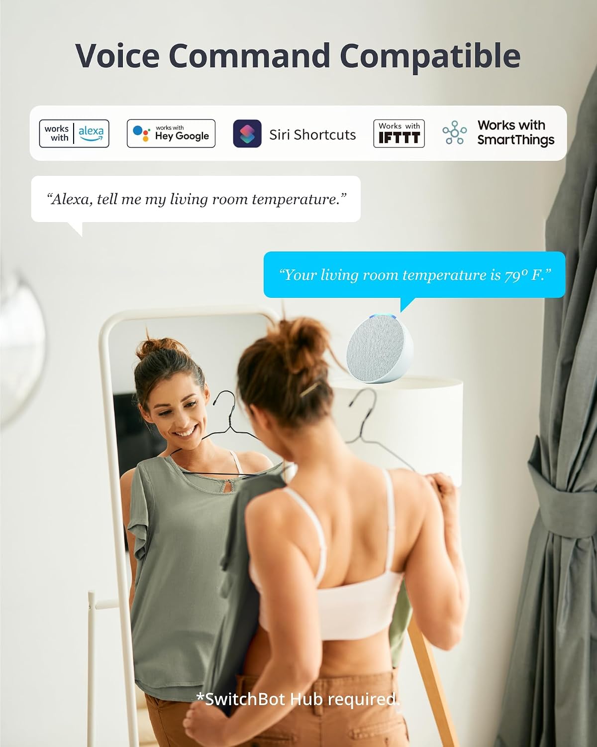SwitchBot Meter Pro, Digital Hygrometer & Thermometer - Wireless Indoor Temperature & Humidity Monitor with Bluetooth App Control, Real-Time Alert