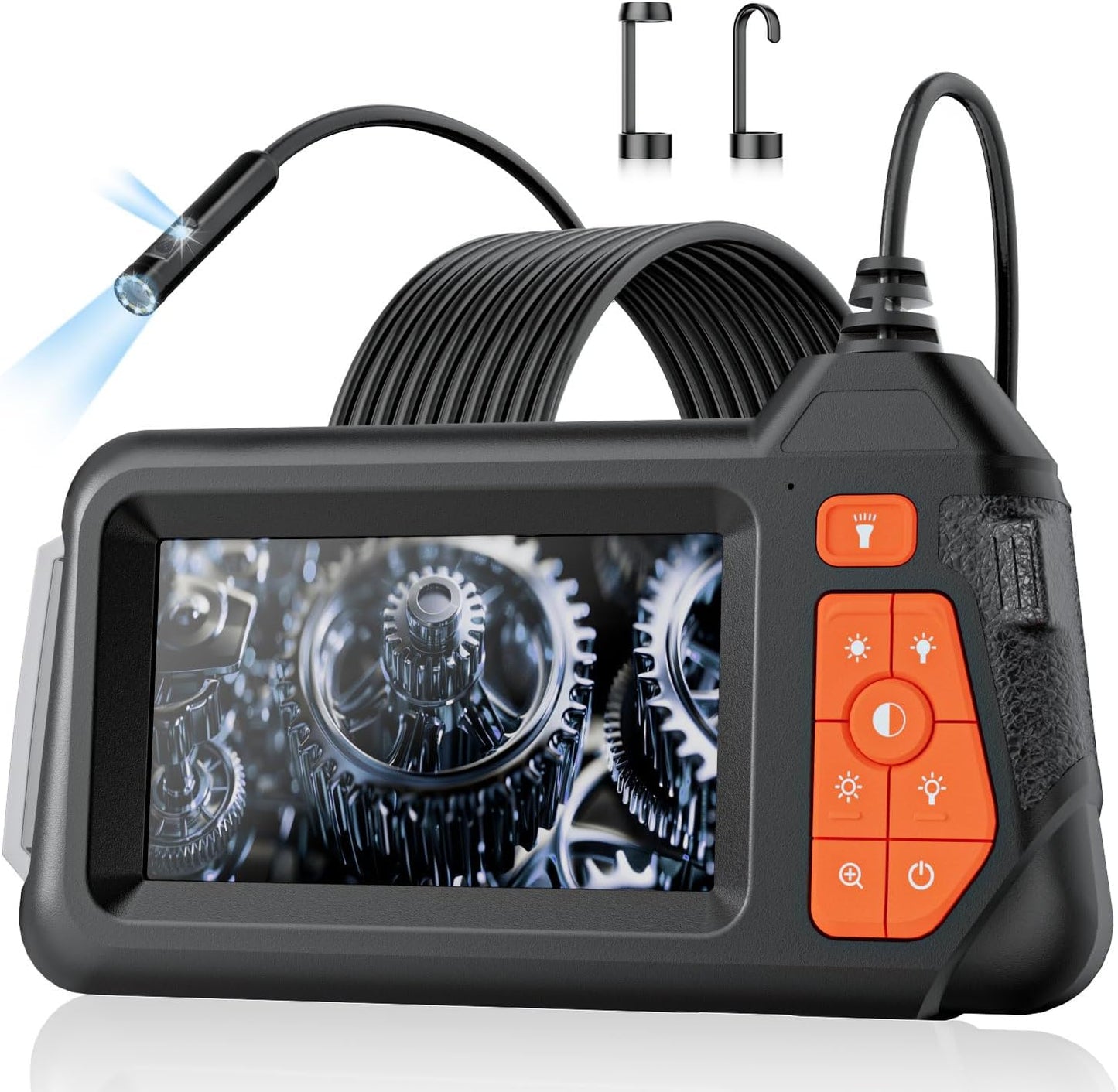 Endoscope Camera with Light: 5" 1080P HD Dual-Lens Inspection Borescope Camera for Sewer - 16.4ft Waterproof Industrial Endoscope - Flexible Snake Bore Scope for Plumbing Automotive