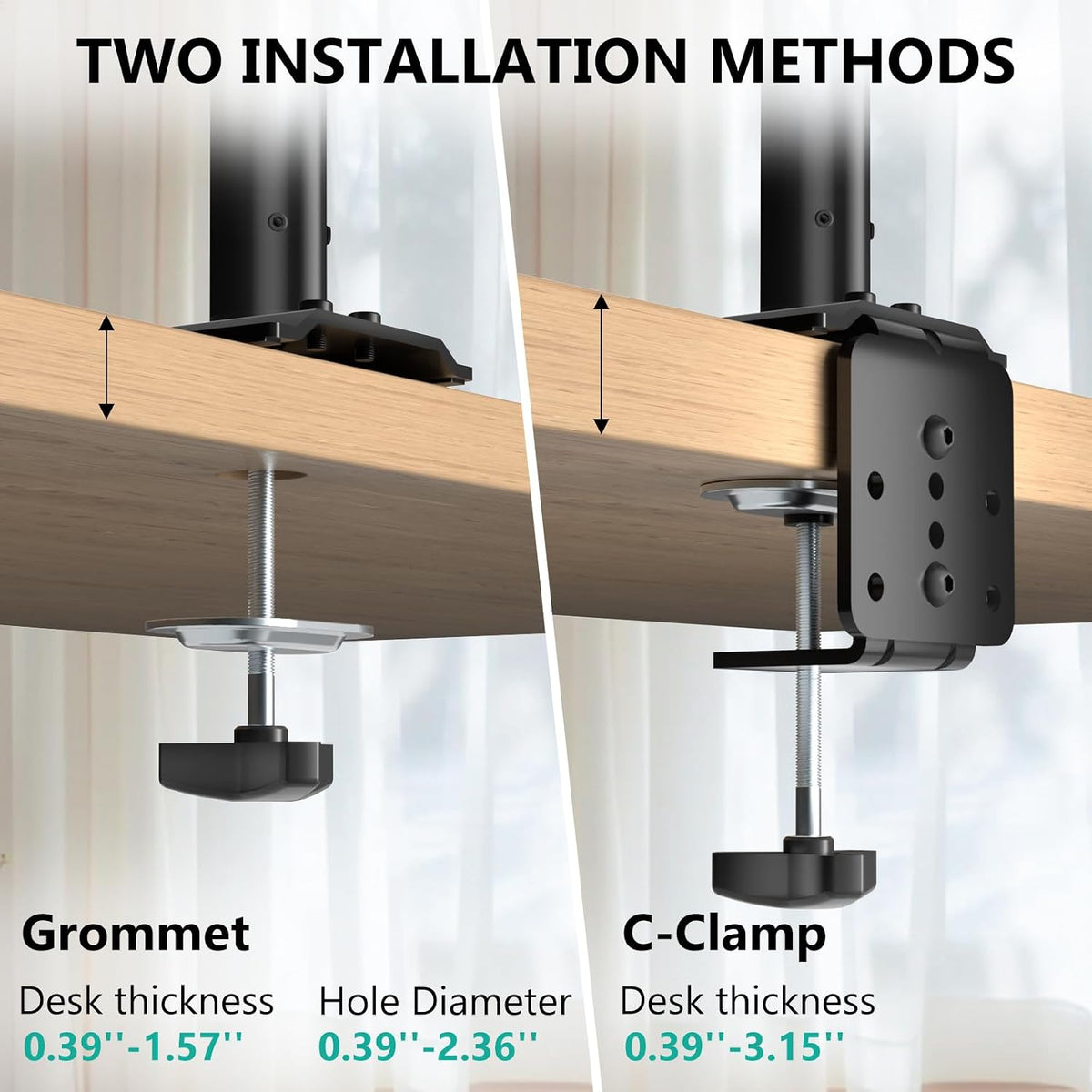 WALI Extra Long Single Monitor Arm for 13-32 inch Screens, up to 19.8 lbs