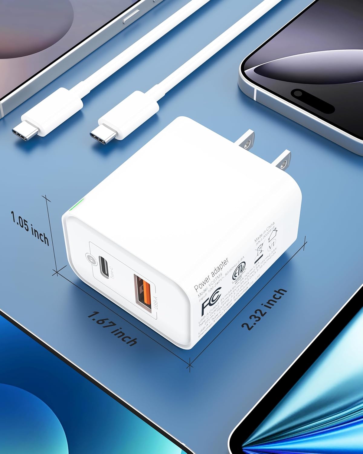 iPhone 18 Pro Max/18 Pro/Duo Charger Fast Charging, 3Pack 45W USB C Charger
