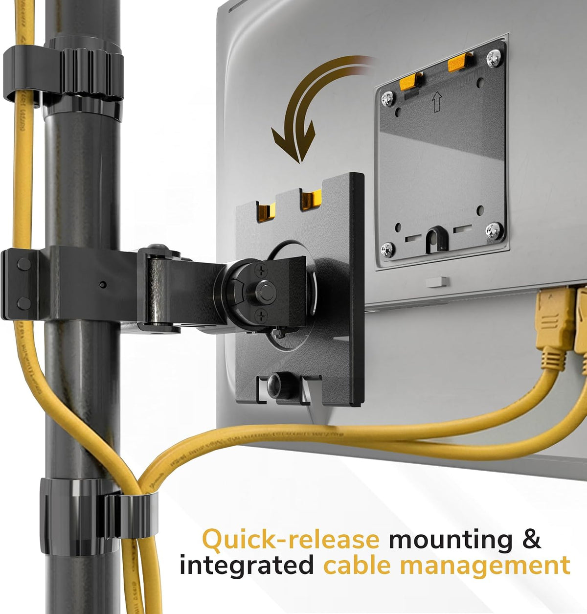Mount-It! Dual Stacked Monitor Wall Mount, Heavy-Duty Steel, 17-49 in 44lb