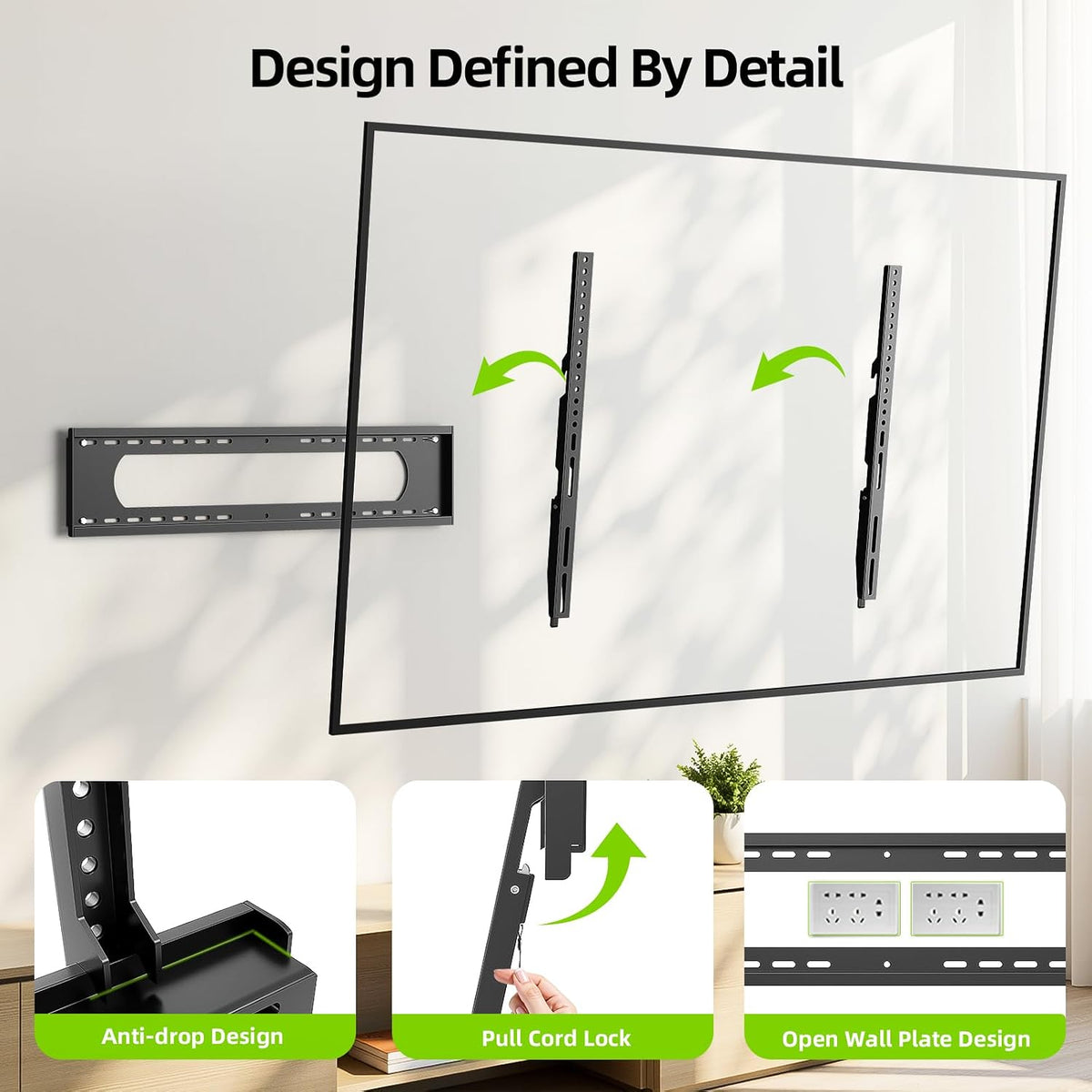 USX MOUNT Fixed TV Wall Mount for 65-120 inch Flat TVs up to 220 Lbs, Low Profile Wall Mount TV Bracket fits 16" 18" 24" 32" Stud Spacing, Max VESA 900x600mm for Most 100 98 90 85 86 inch TV