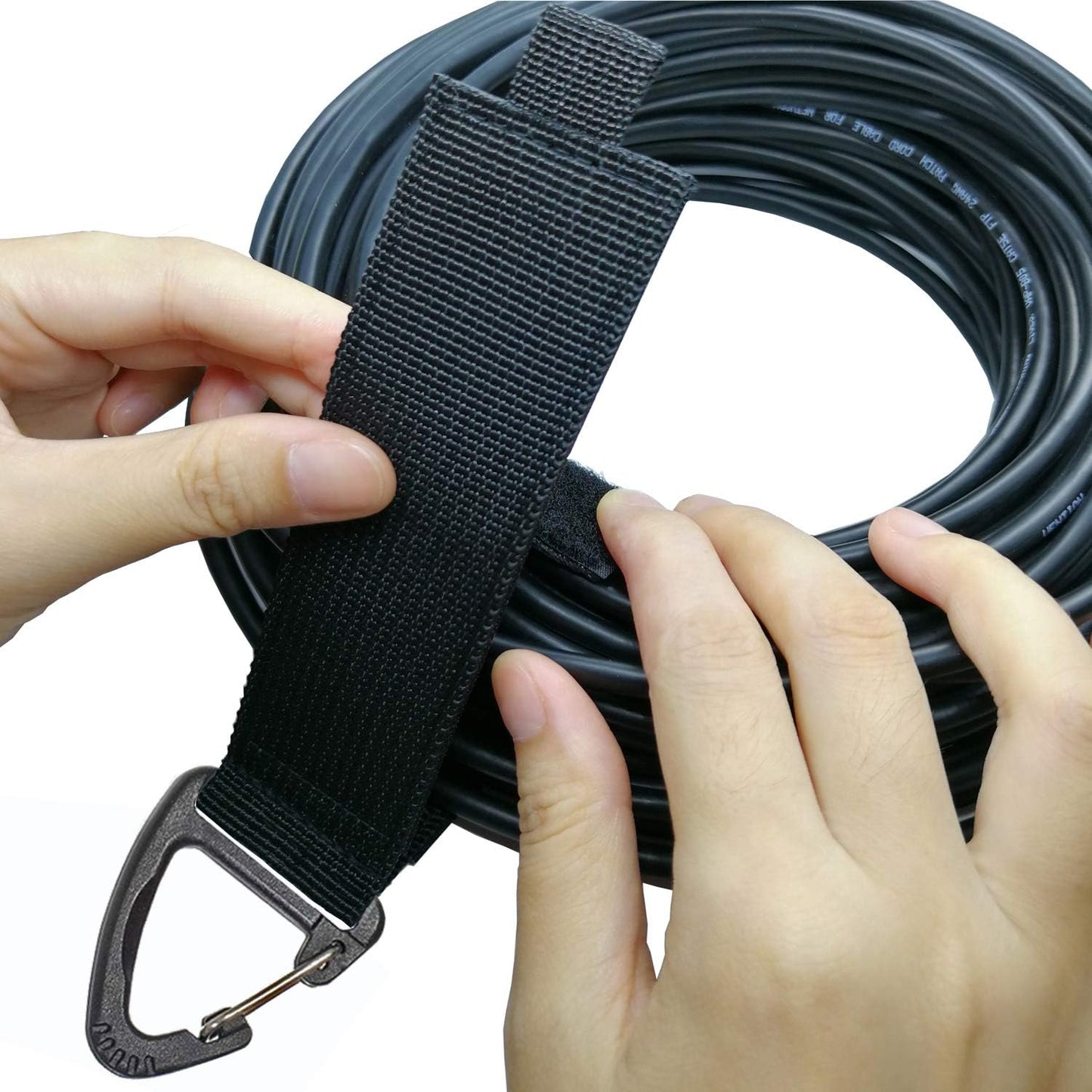 ZTSXLLIM Extension Cord Organizer Garage Organization with Carabiner 8 Pack | 16-Inch straps, Holds Up to 50 lbs, Hose holder, Carabiner Clip, Heavy Duty, For House, For Yard, For Storage, For Workshop
