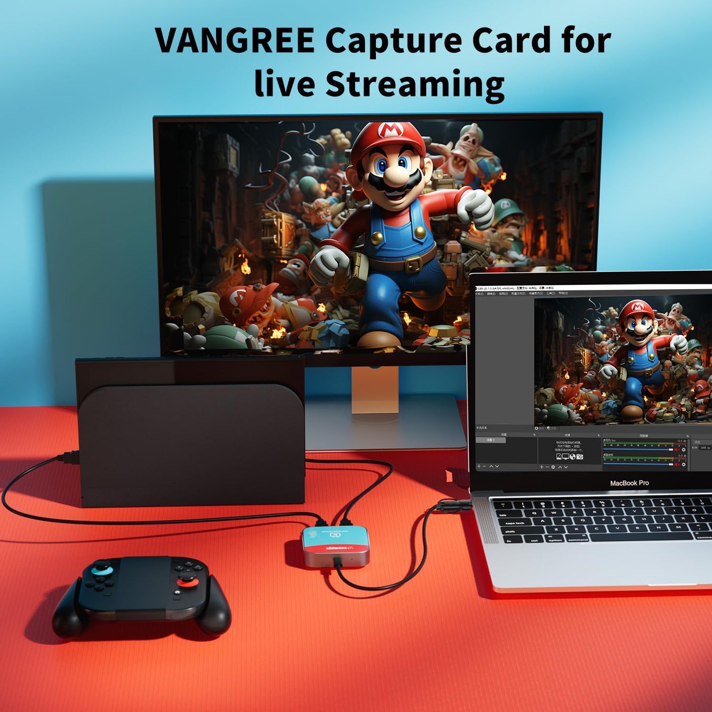 Capture Card for Nintendo Switch, 4K HDMI Capture, USB C 3.0 1080P 60FPS | Audio Video Recorder, low latency, streaming accessories, USB capture card for streaming/gaming, for PS5/Xbox/OBS/Camera/PC
