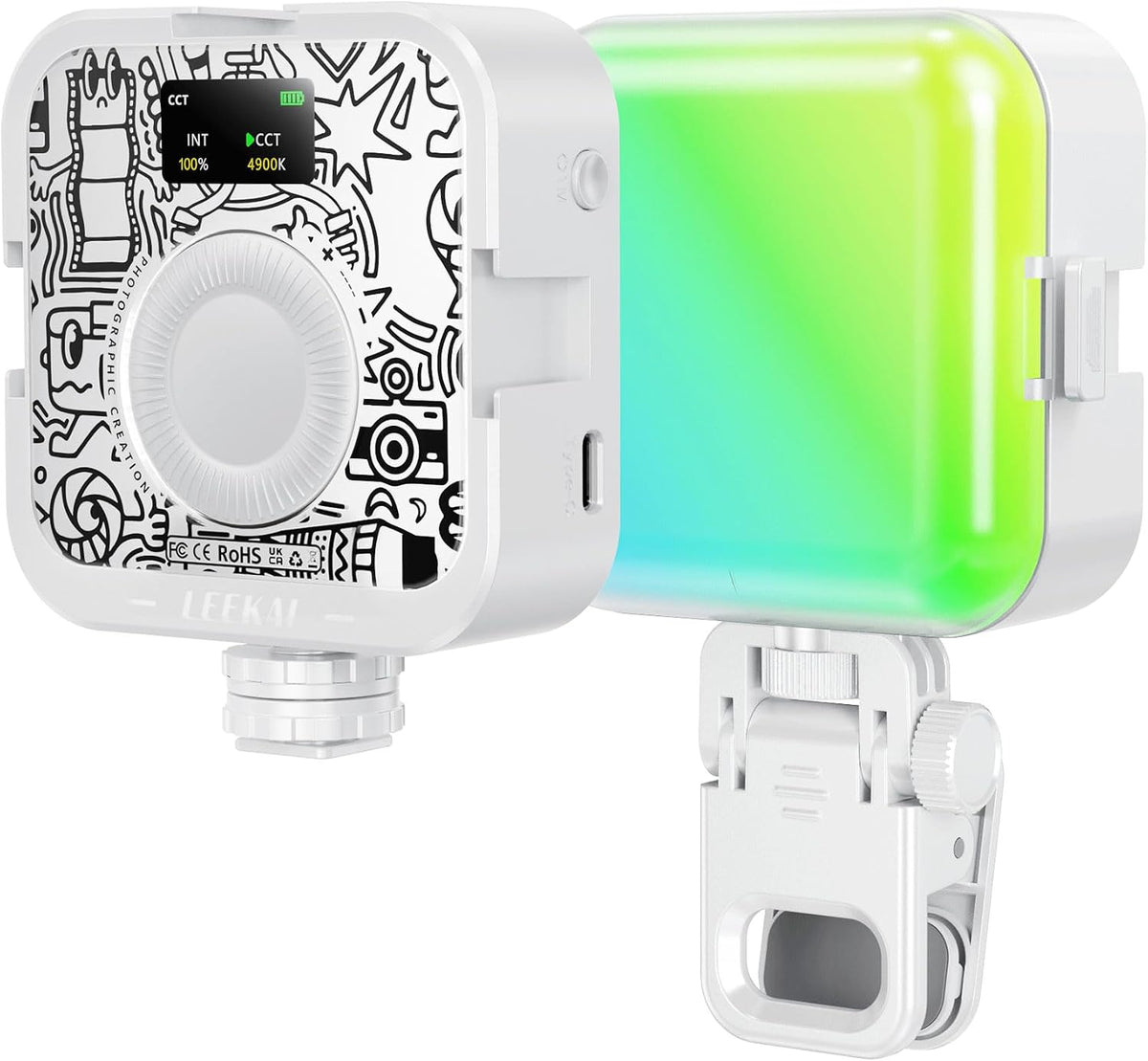 40W Portable LED Video Light, Rechargeable Fill Light with Mini Tripod