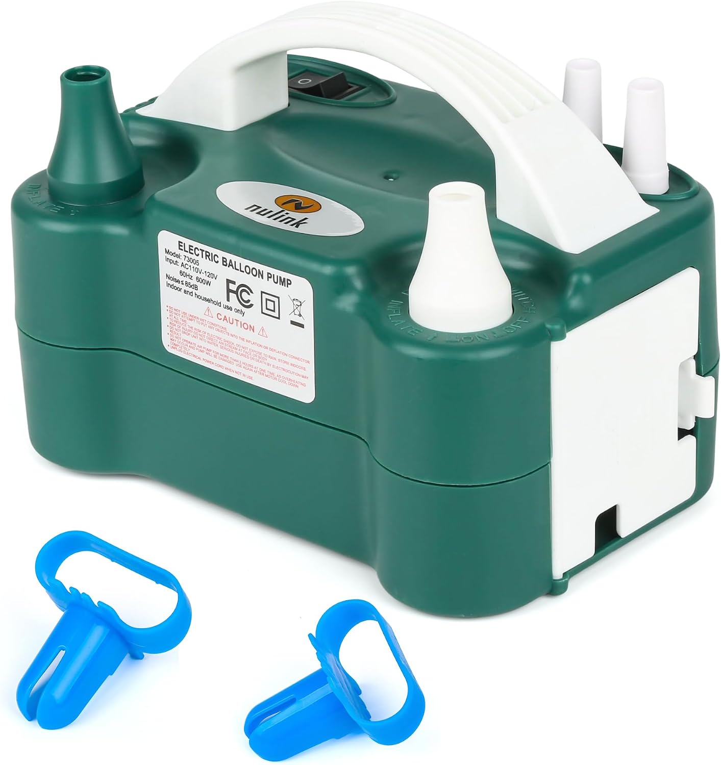 Electric Balloon Pump, Portable Electric Balloon Blower Machine Balloon Air Pump Dual Nozzle 110V 600W Balloon Inflator for Party Decorations