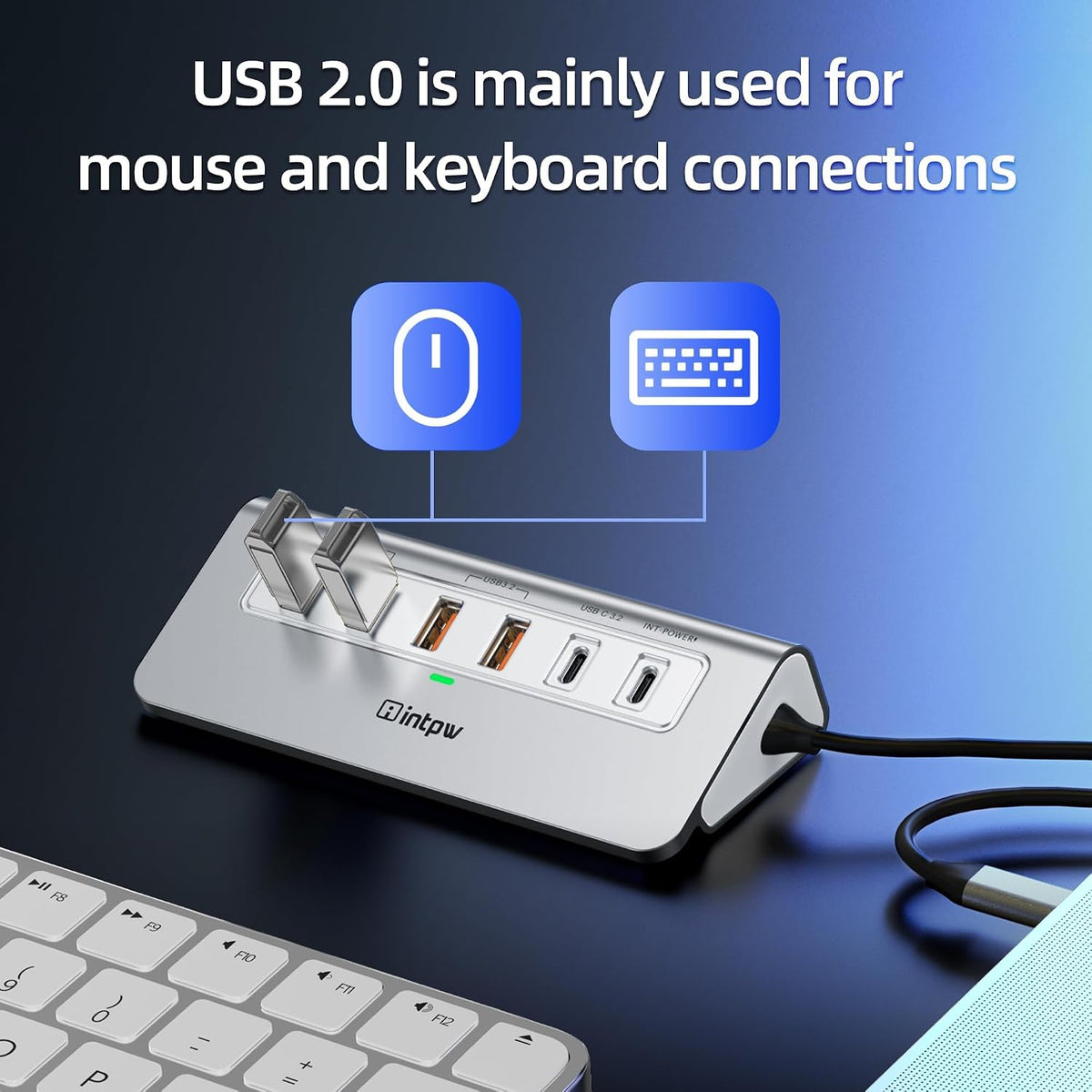intpw USB C Hub, P9 PRO USB C Hub Multiport Adapter with 4K HDMI, PD 100W, Type-C & 2 USB A 3.2 10Gbps, 2 USB A 2.0, SD/TF Card Reader, Aluminum USB Hub for Laptop, iPhone 17 Series, MacBook, iPad