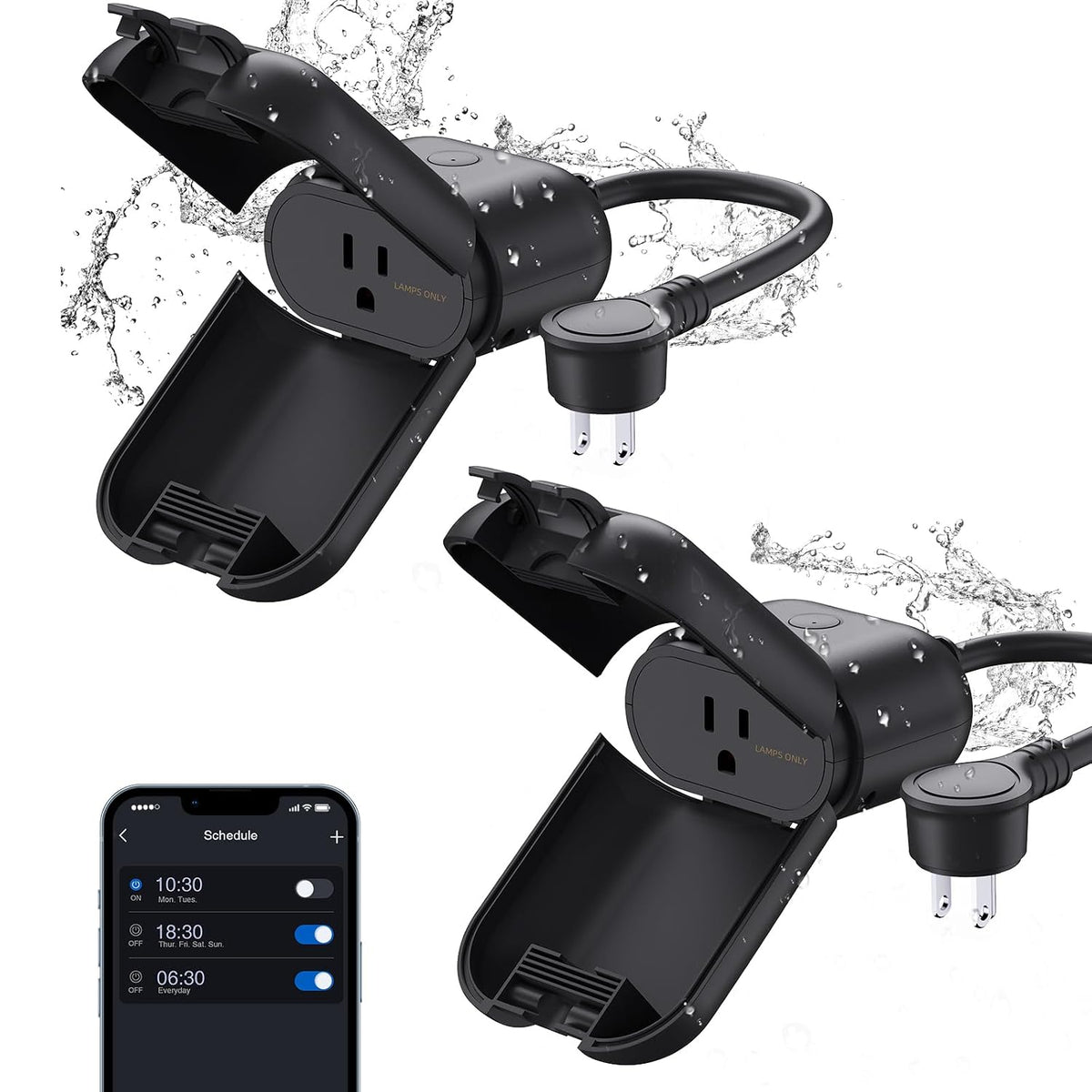 ELEGRP PQR11 Outdoor Smart Dimmer Plug Waterproof IP66, Smart WiFi Plug Compatible with Alexa & Google Assistant, Outdoor Dimmer for String Lights, No Hub Required, UL Certified, 1 Pack, Grey